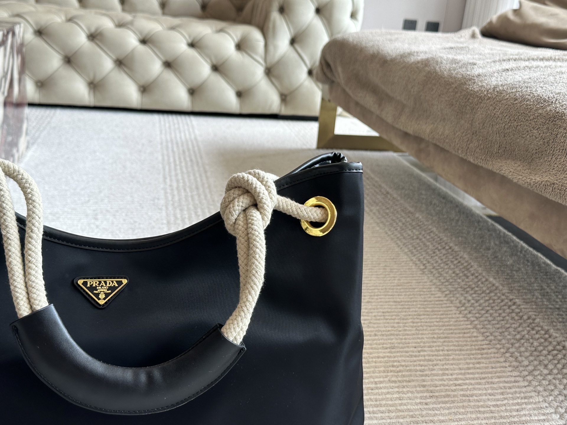 Prada Beige Vintage-Inspired Bag 075