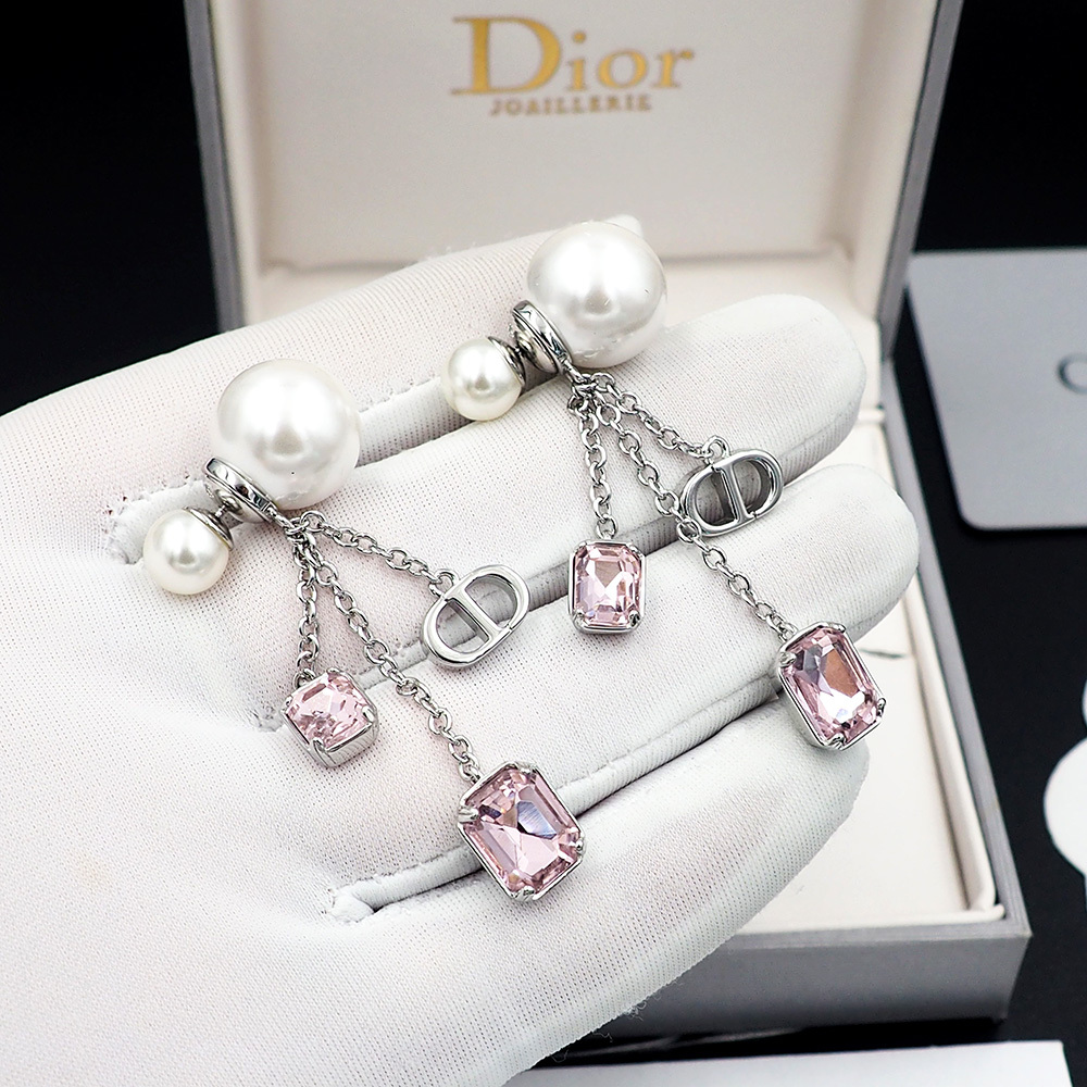 Dior Silver Logo-Accented Earrings 029