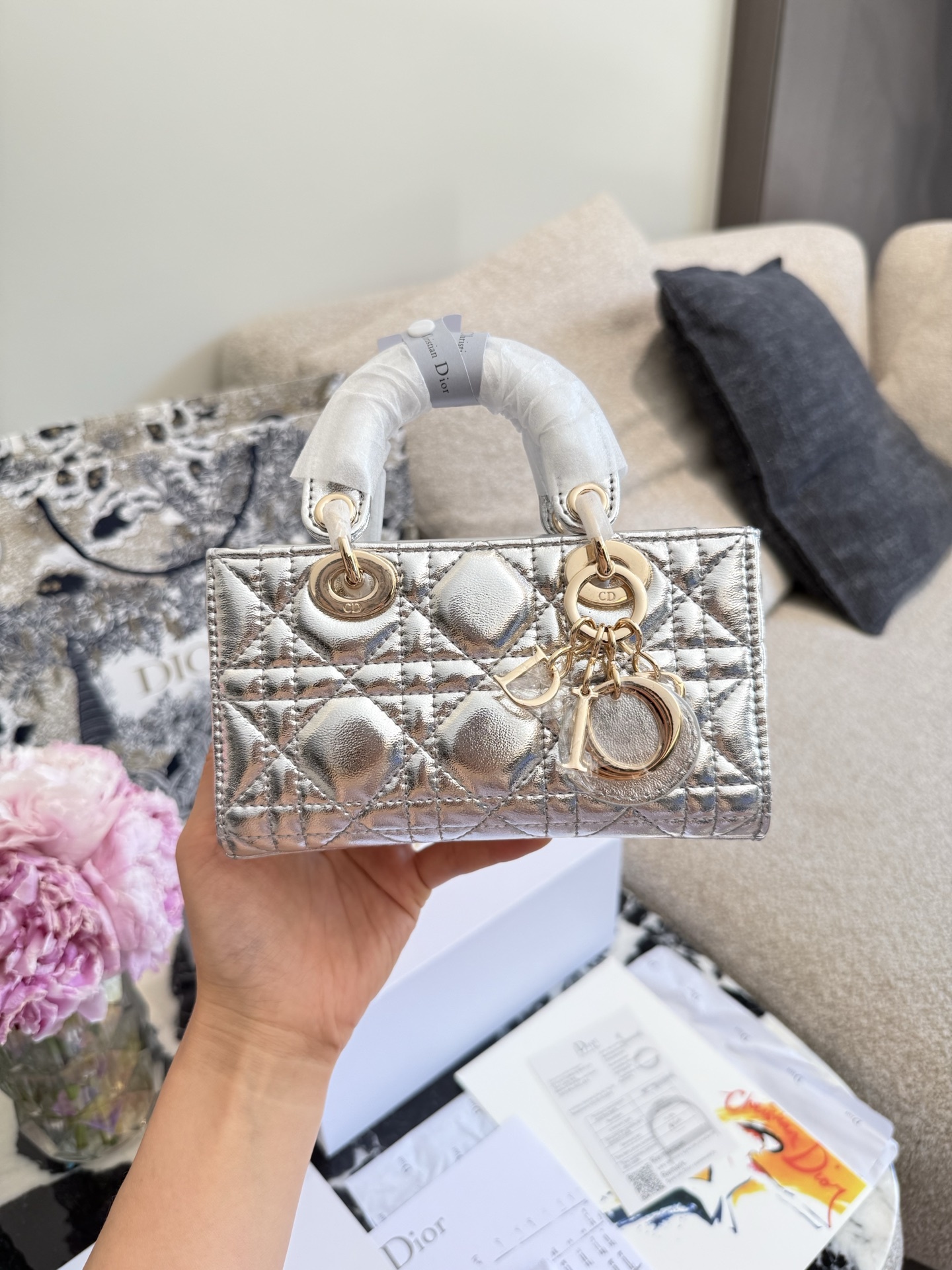 Dior d-joy Rose Gold Vintage-Inspired Bag 714
