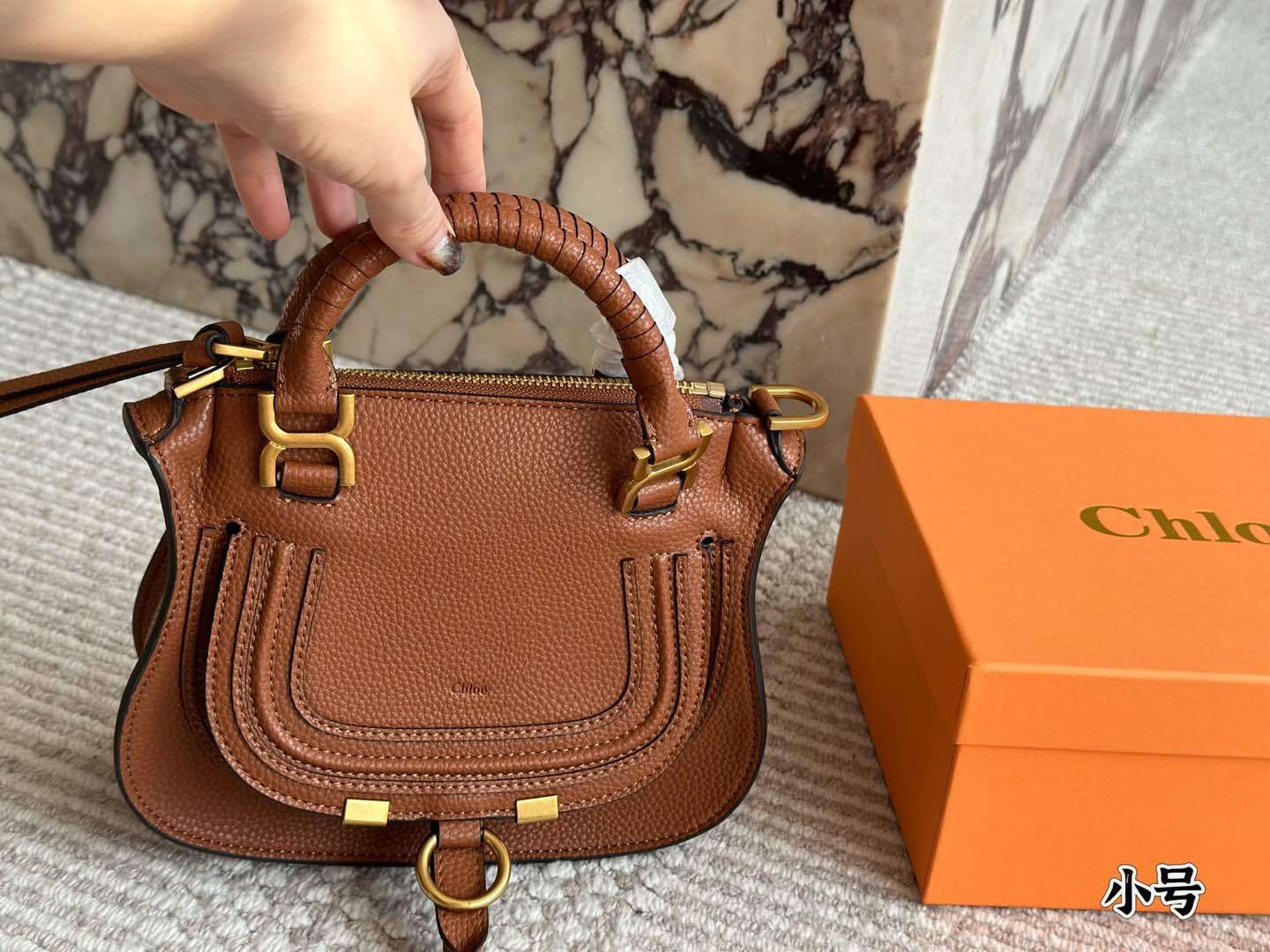 Chloe Orange Quilted Bag 004