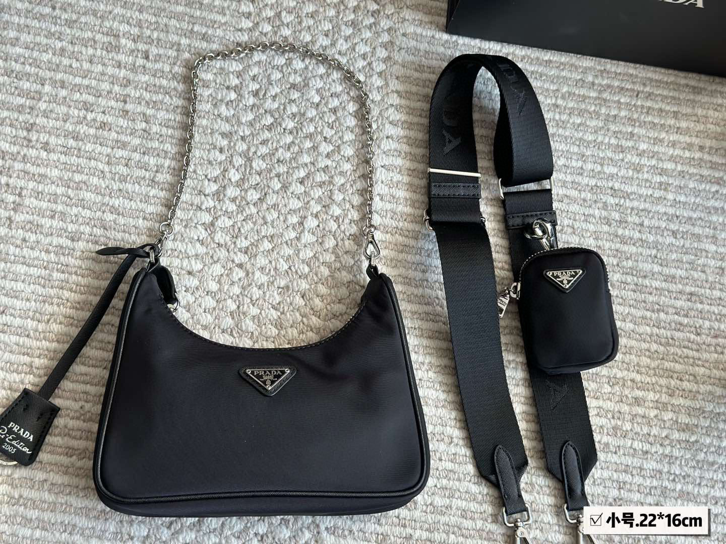 Prada Silver Logo-Accented Bag hobo 012