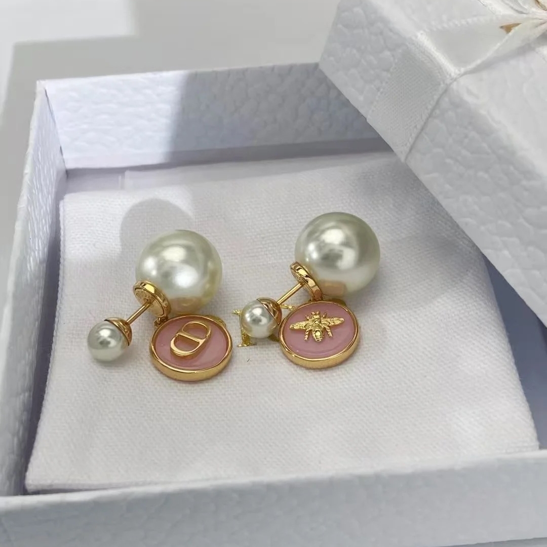 Dior Rose Gold Vintage-Inspired Earrings 023