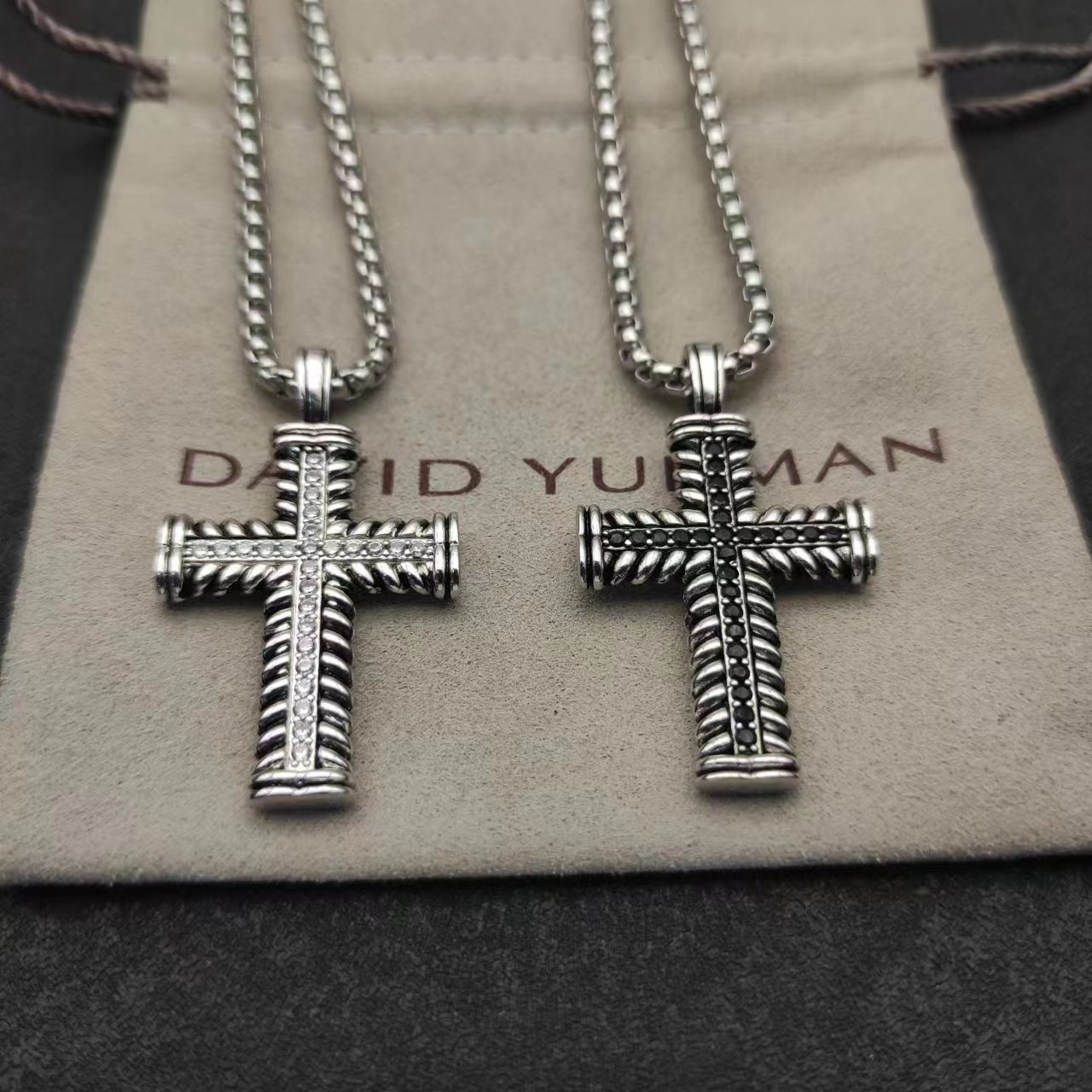 David Yurman Silver Logo-Accented Necklace 156