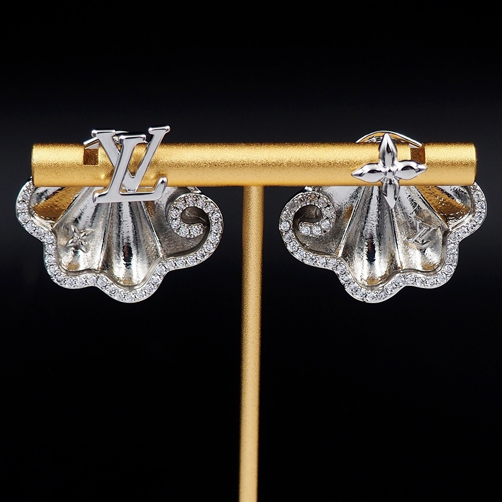 LV Gold Logo-Accented Earrings 200