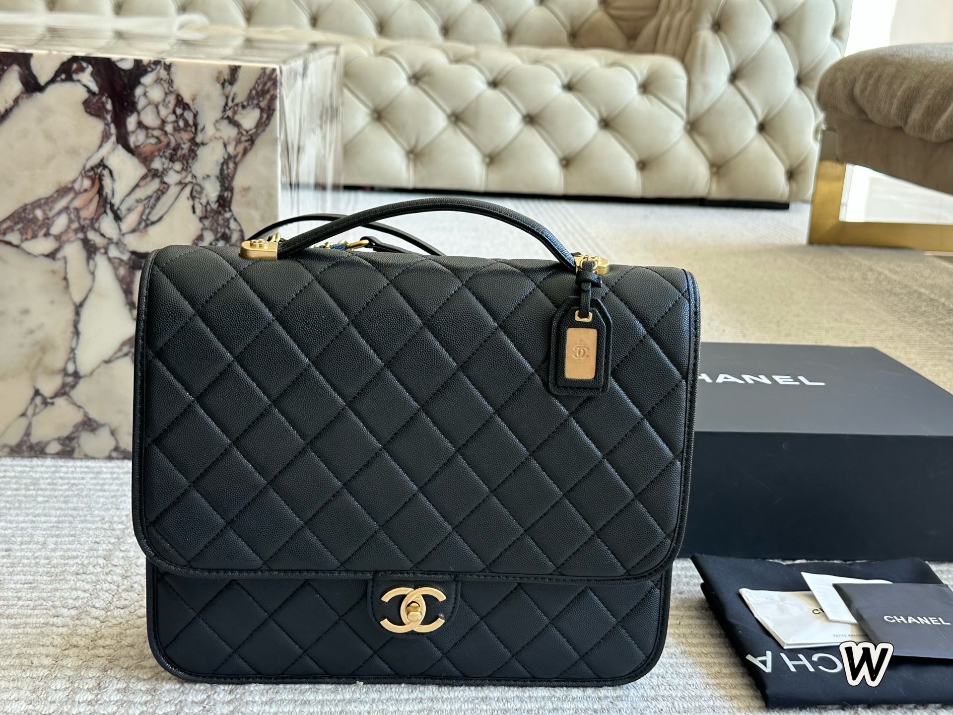 Chanel Beige Quilted Bag 1405