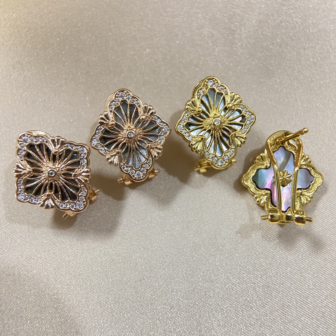 Buccellati Rose Gold Logo-Accented Earrings 012