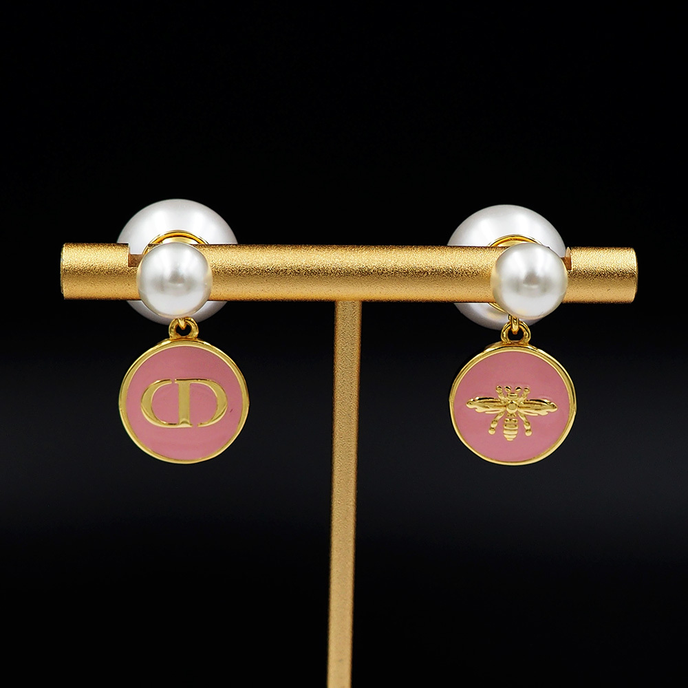 Dior Rose Gold Vintage-Inspired Earrings 027