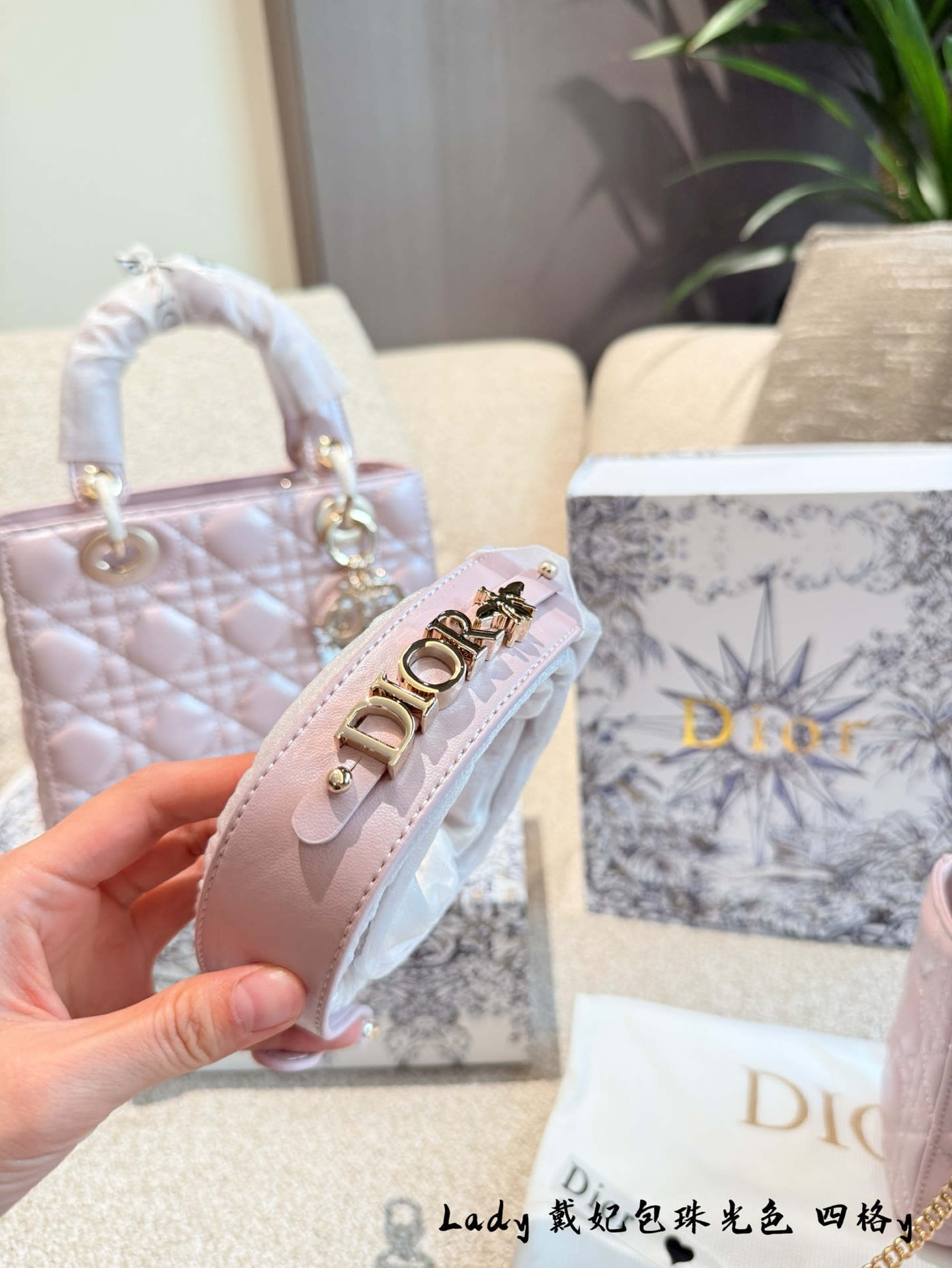 Dior lady Pink Quilted Bag 715