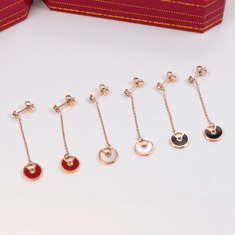 Cartier amulet Rose Gold Logo-Accented Earrings 001