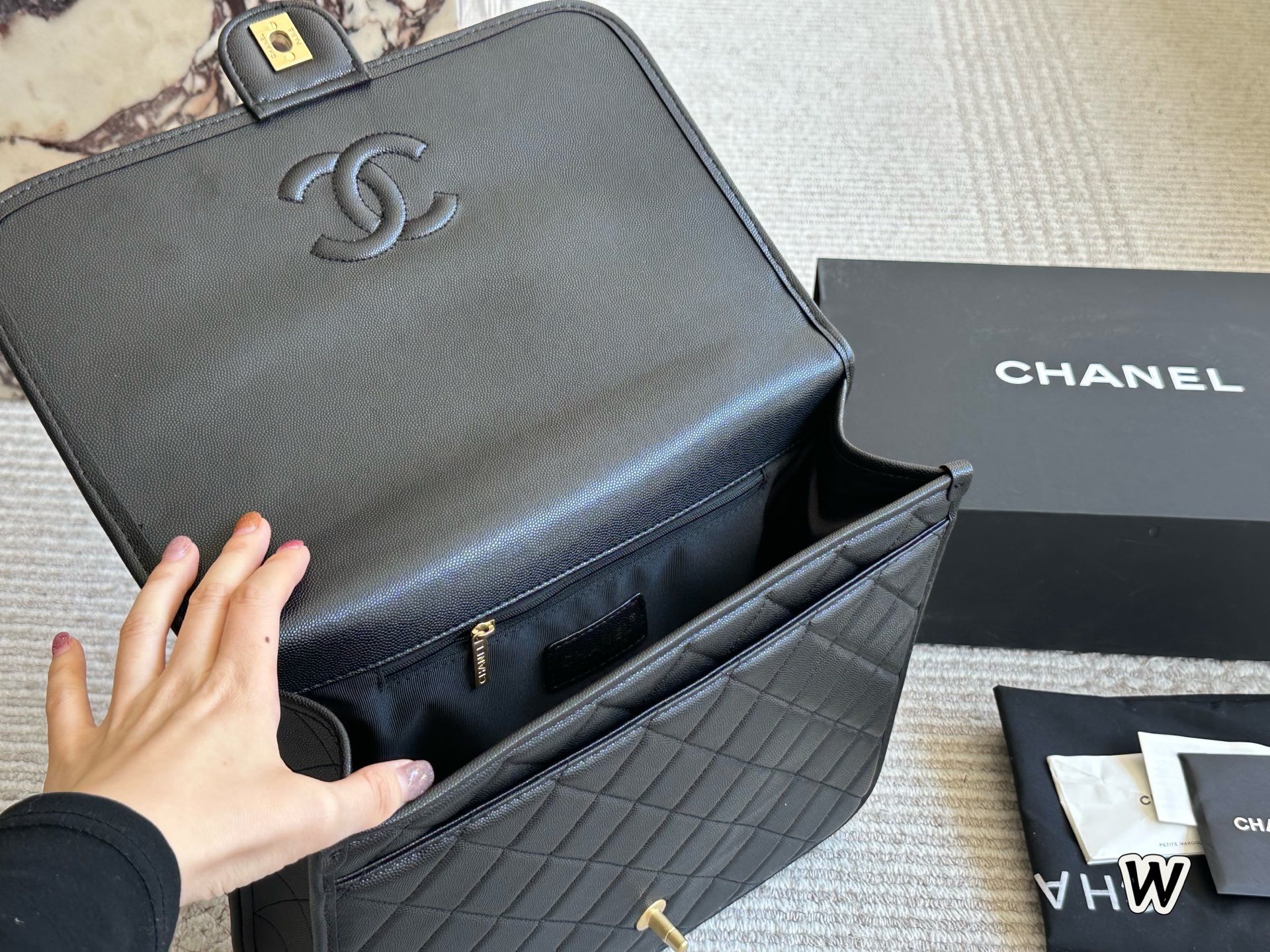 Chanel Beige Quilted Bag 1405