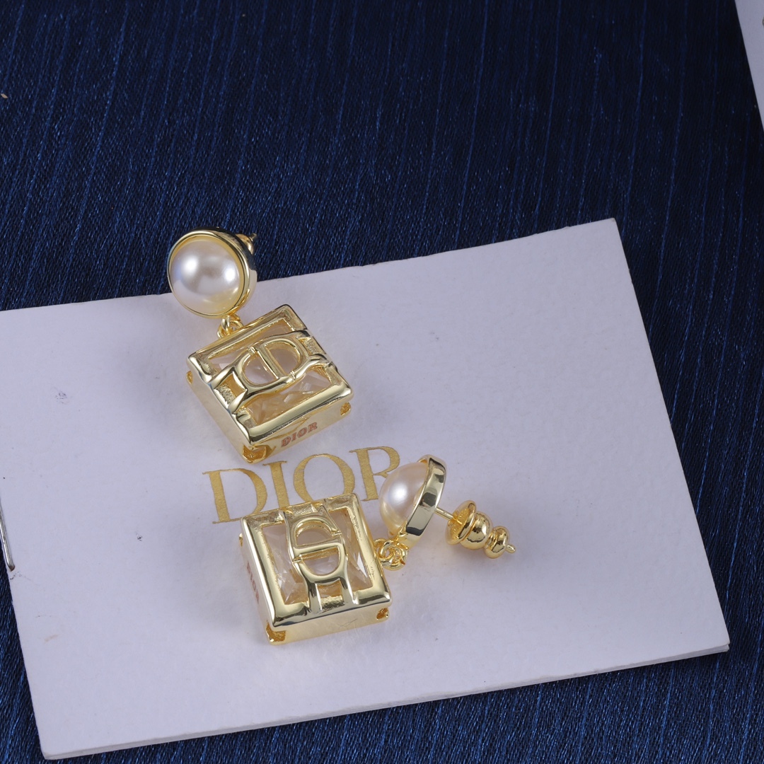 Dior Silver Logo-Accented Earrings 038