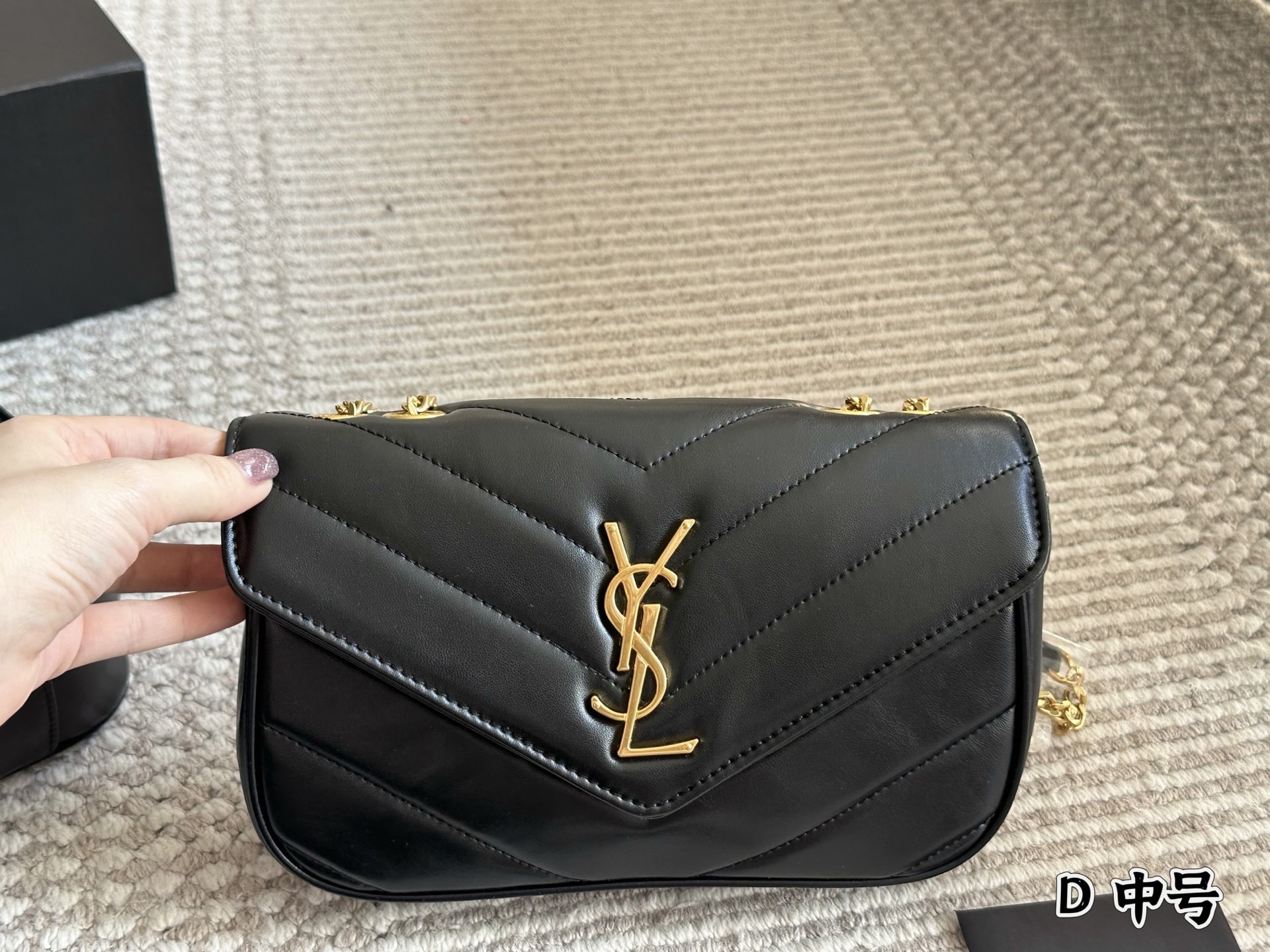 YSL Gold Logo-Accented Bag 145