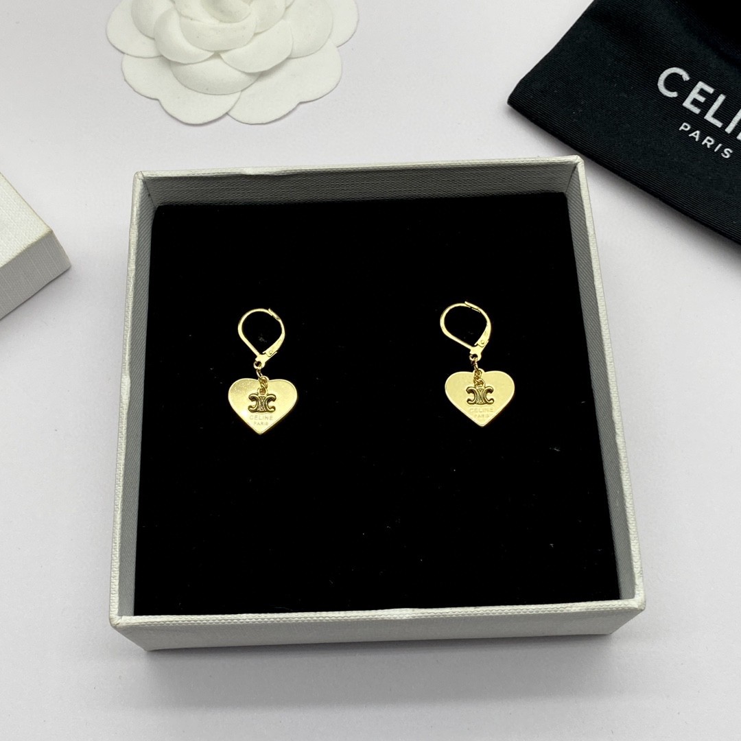 Celine Rose Gold Logo-Accented Earrings 212