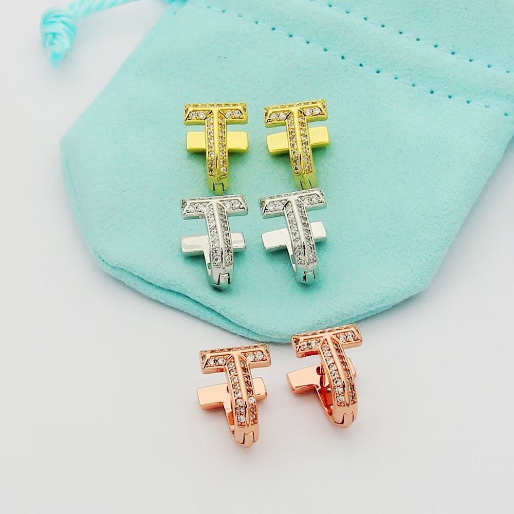 Tiffany Gold Logo-Accented Earrings 150