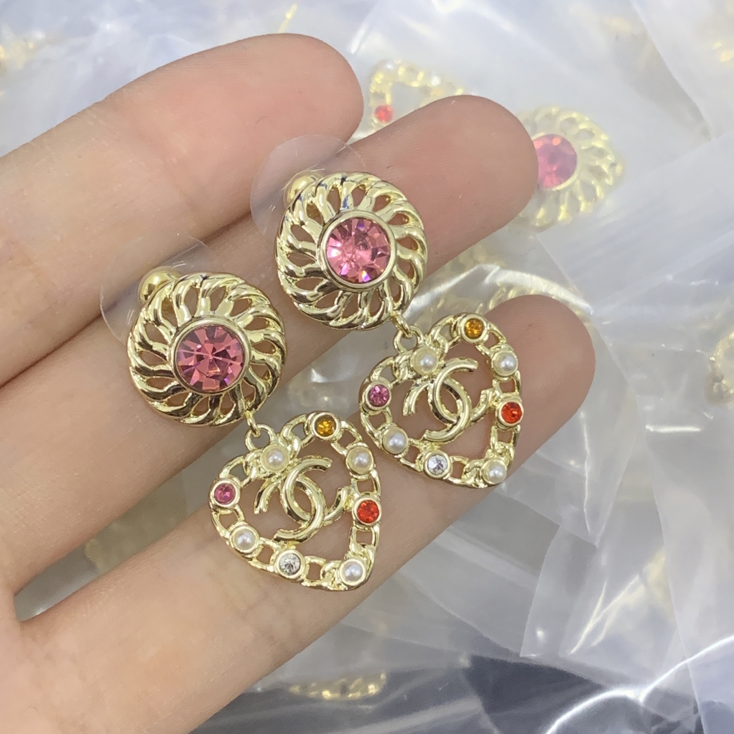 Chanel Rose Gold Vintage-Inspired Earrings 219