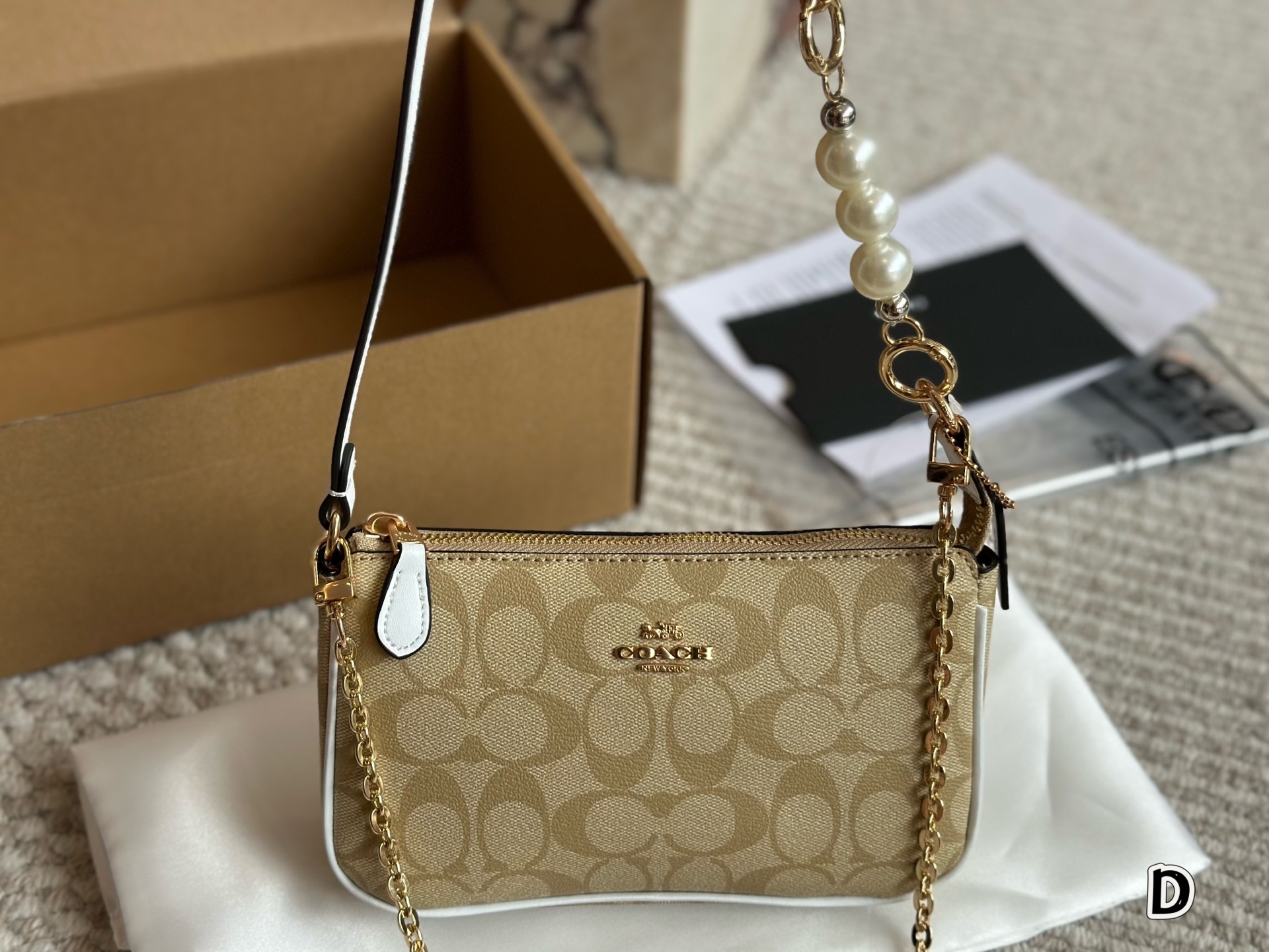 Coach Beige Vintage-Inspired Bag 008