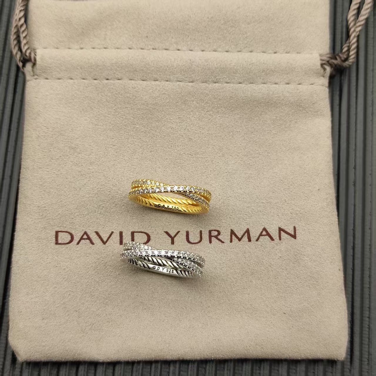 David Yurman Silver Logo-Accented Ring 298
