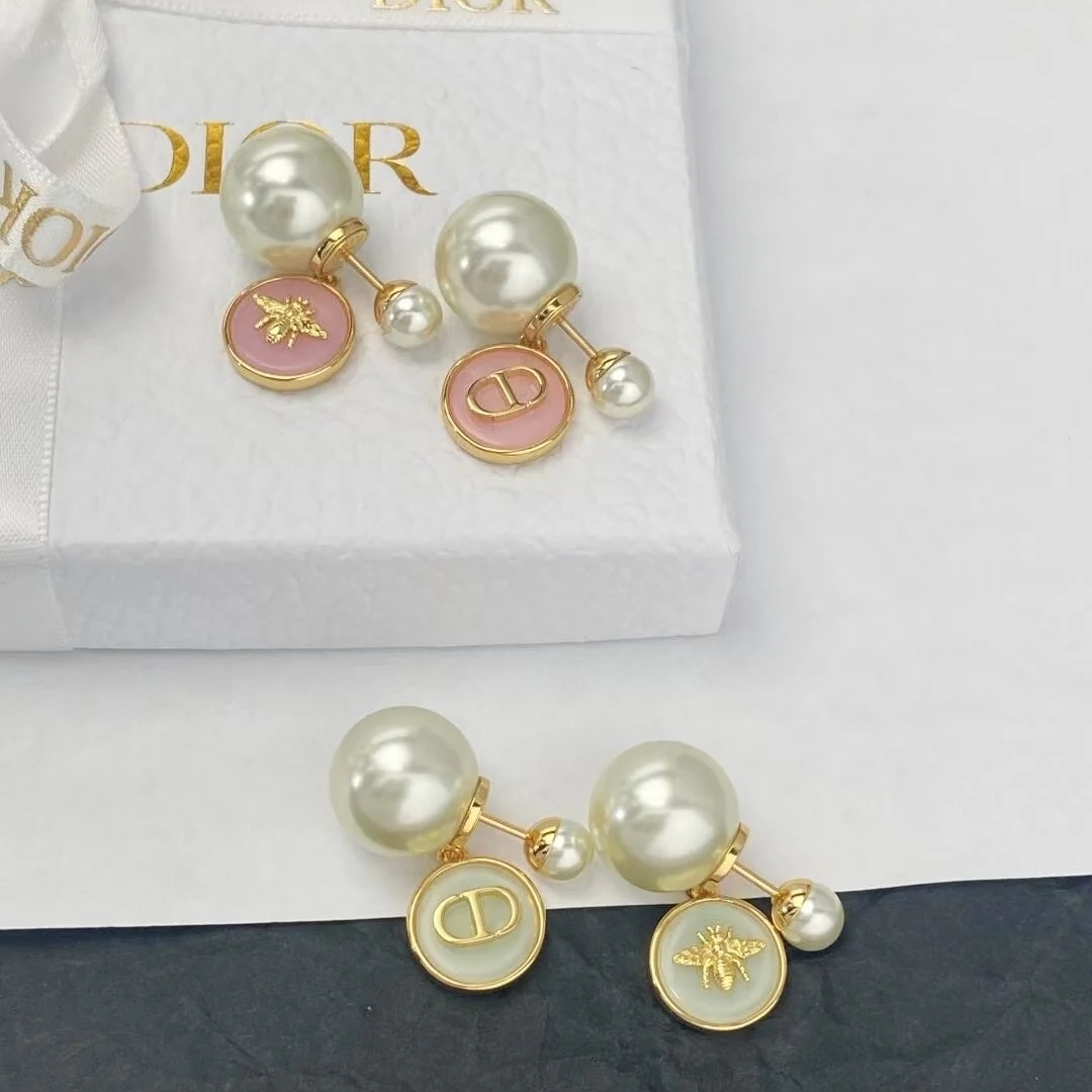 Dior Rose Gold Vintage-Inspired Earrings 023