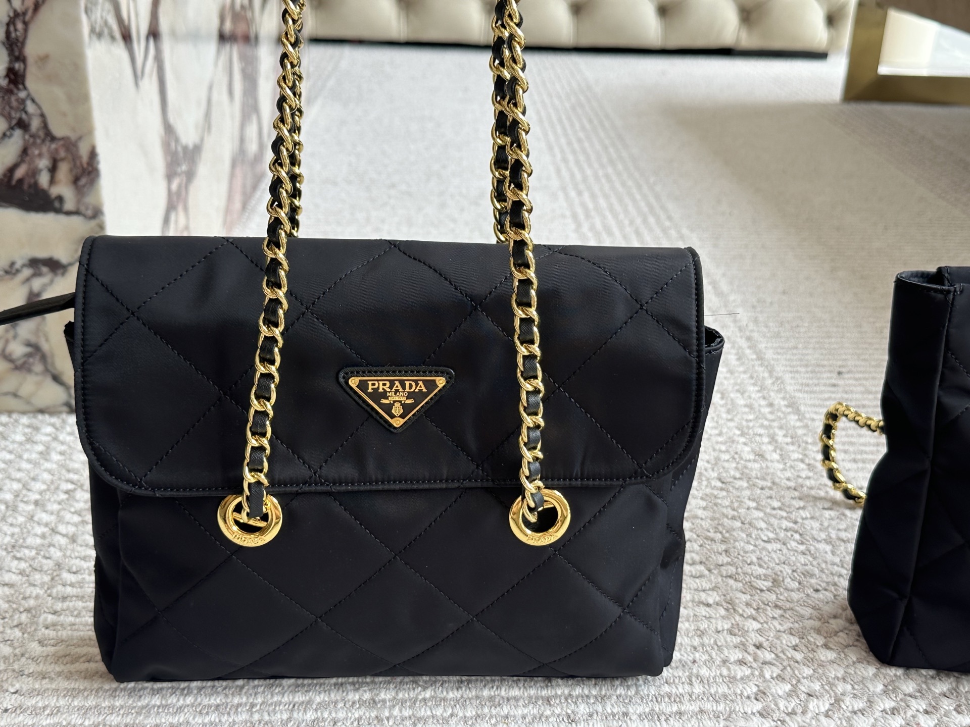 Prada Gold Quilted Bag 057