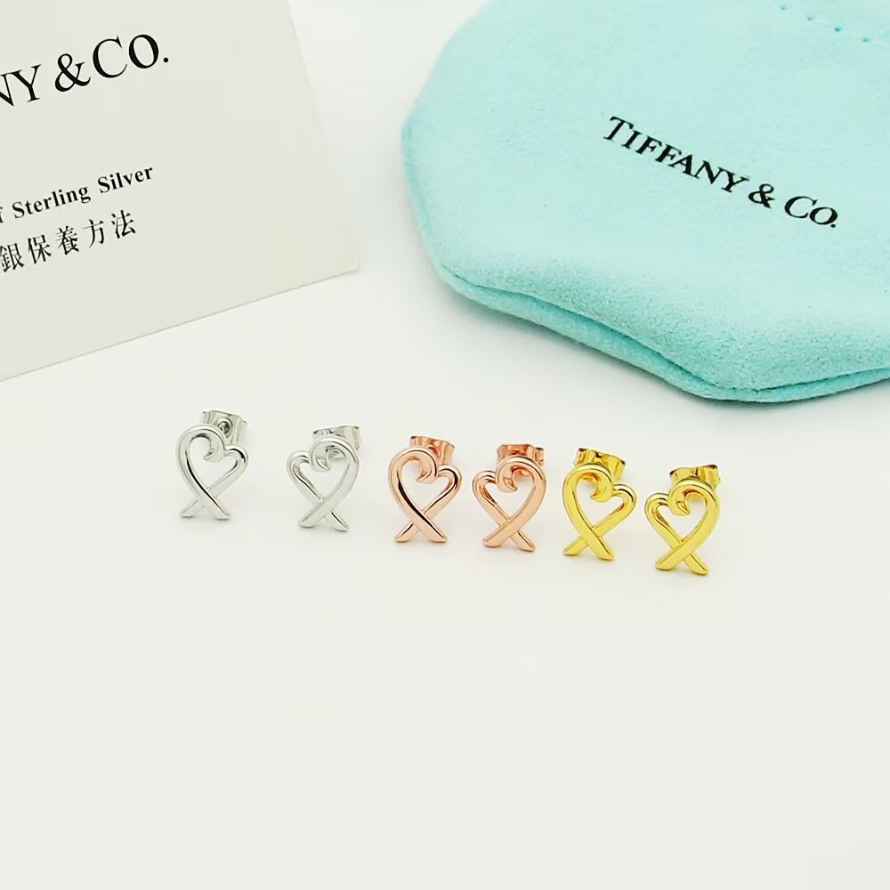 Tiffany Silver Logo-Accented Earrings 039