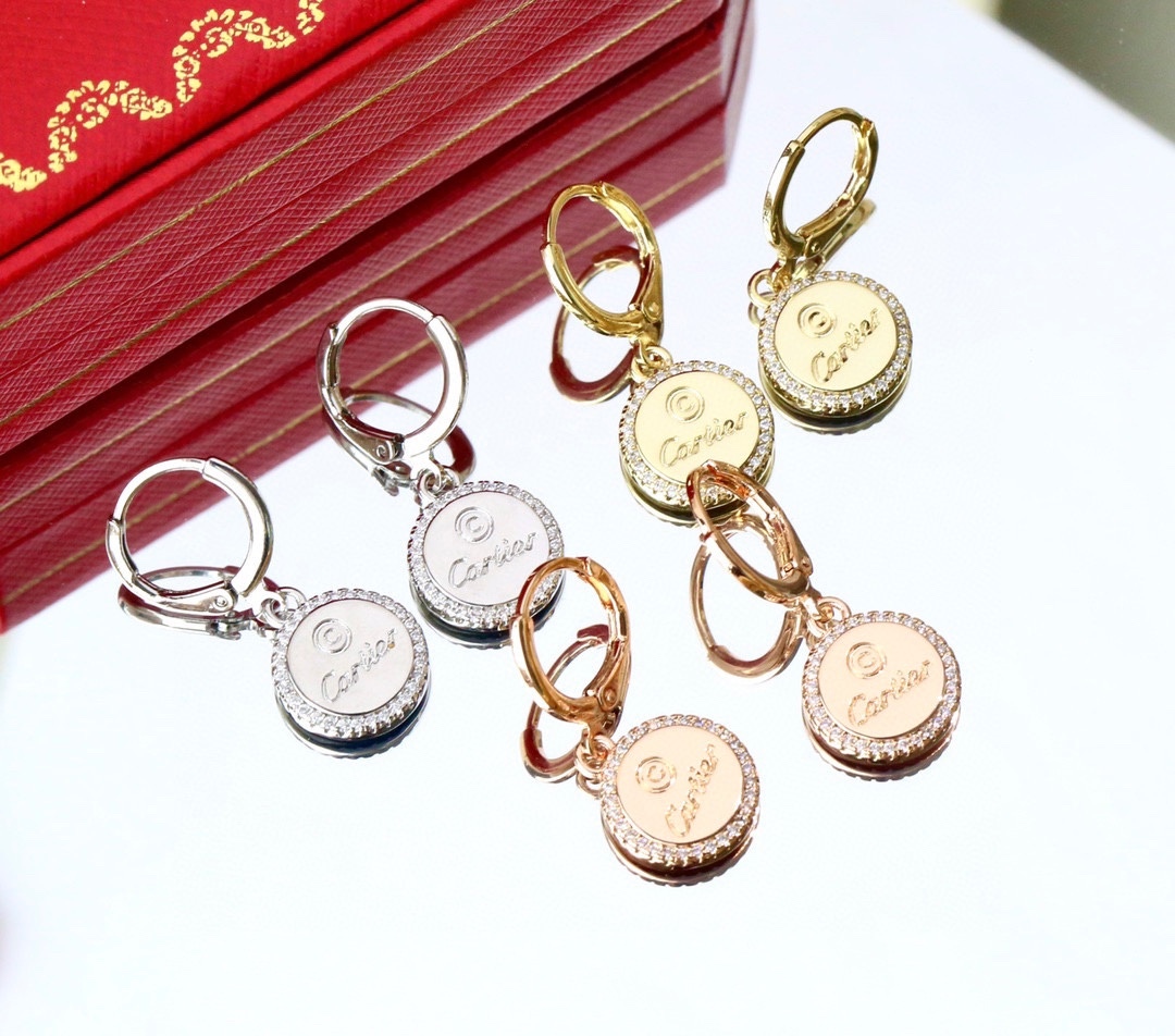 Cartier Rose Gold Vintage-Inspired Earrings 0138