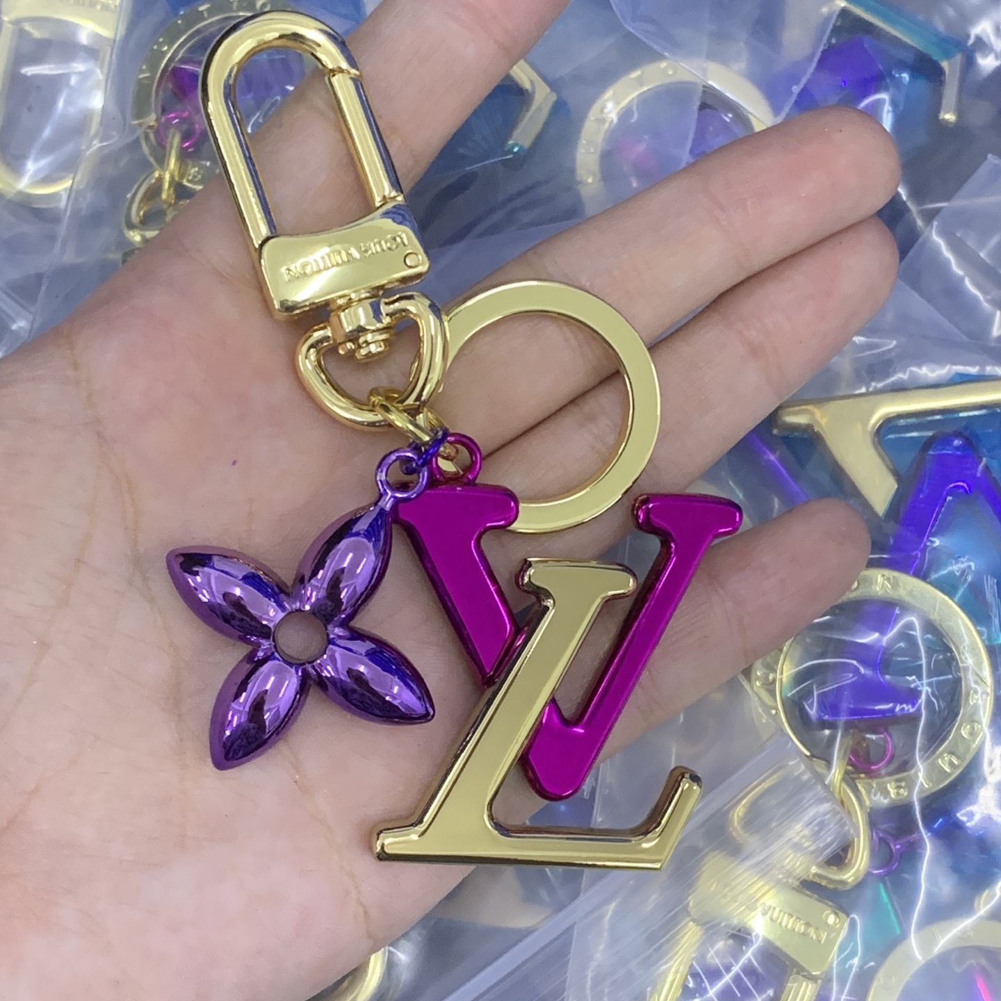 LV Purple Delicate Keychain 1224