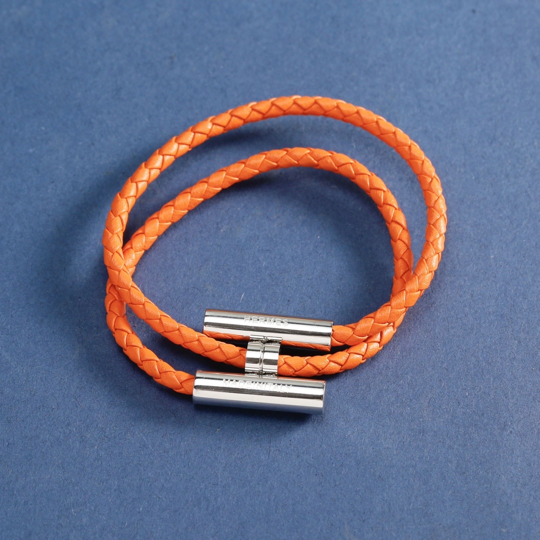 Hermes h Orange Logo-Accented Bracelet 024