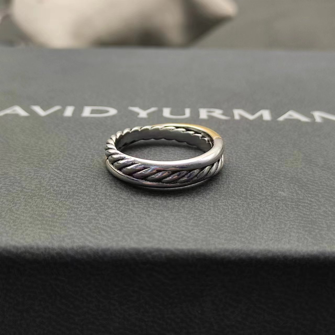 David Yurman Silver Logo-Accented Ring 283
