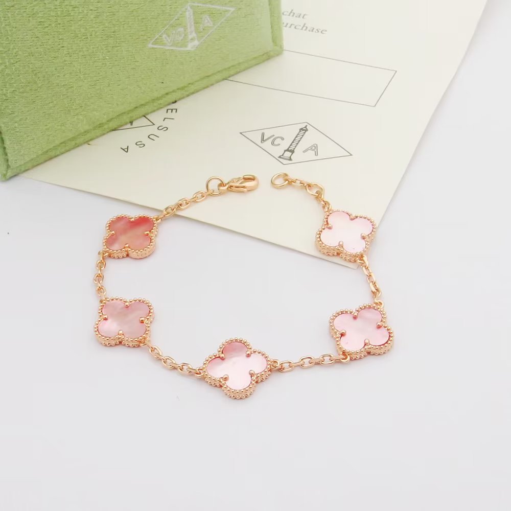 Van Cleef Rose Gold Vintage-Inspired Bracelet 088