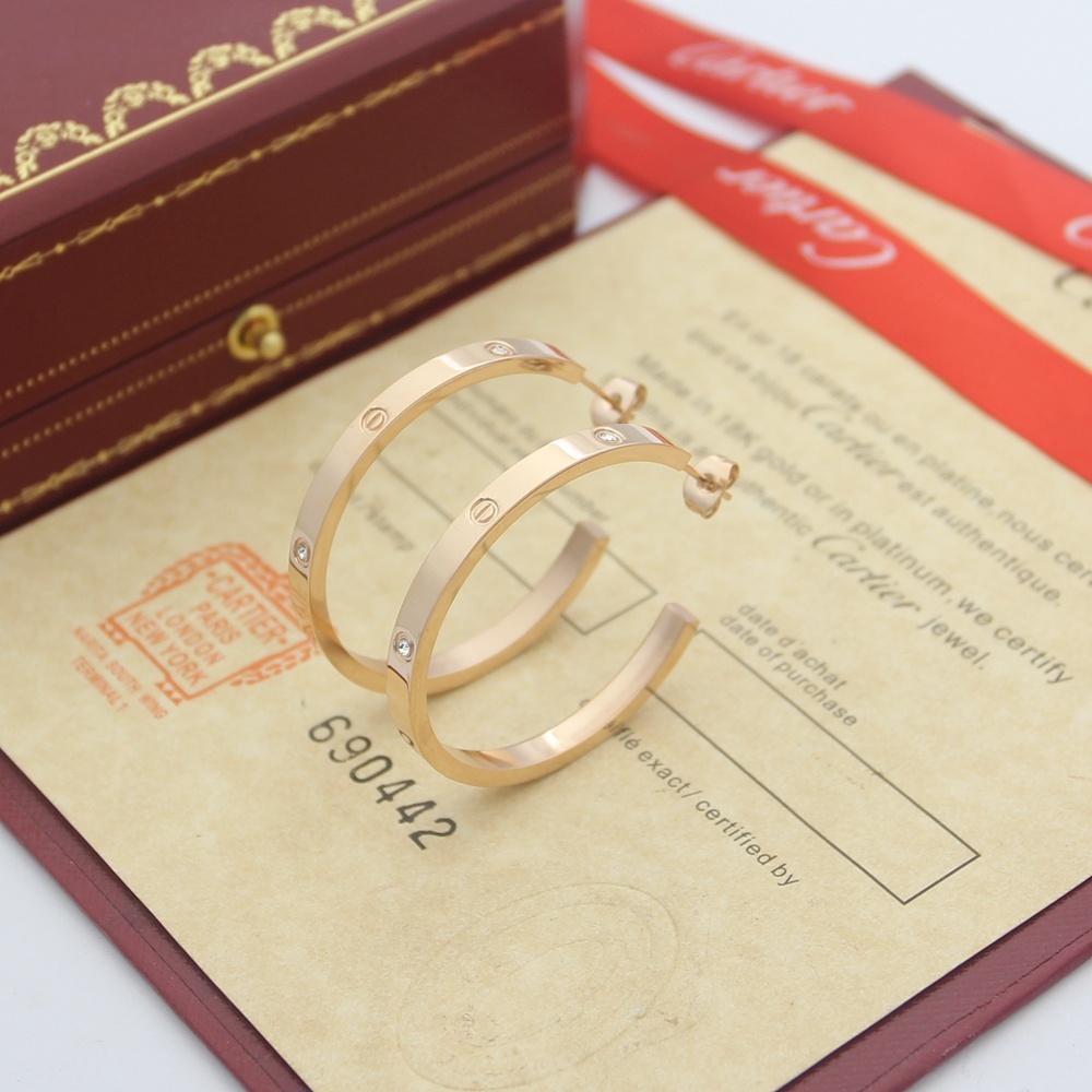 Cartier love Rose Gold Vintage-Inspired Earrings 014