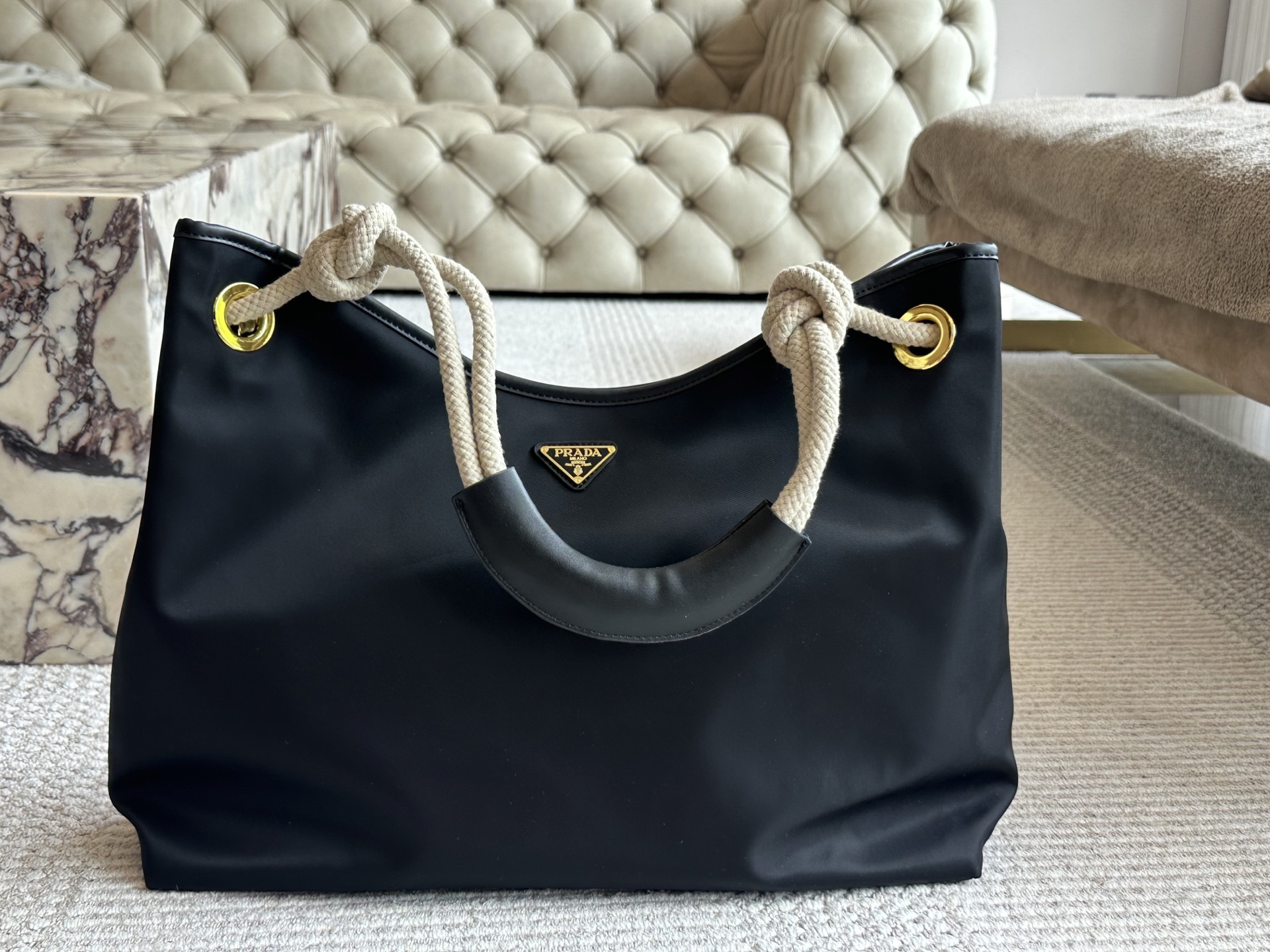 Prada Beige Vintage-Inspired Bag 075