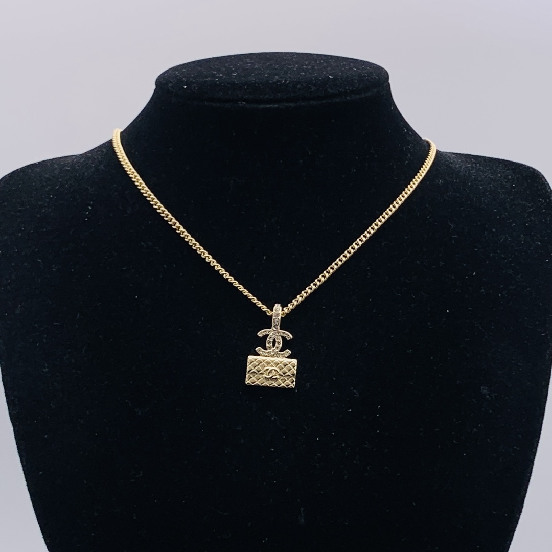 Chanel Rose Gold Logo-Accented Necklace 734