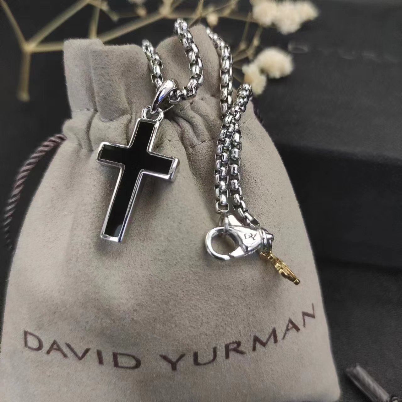 David Yurman Silver Logo-Accented Necklace 111