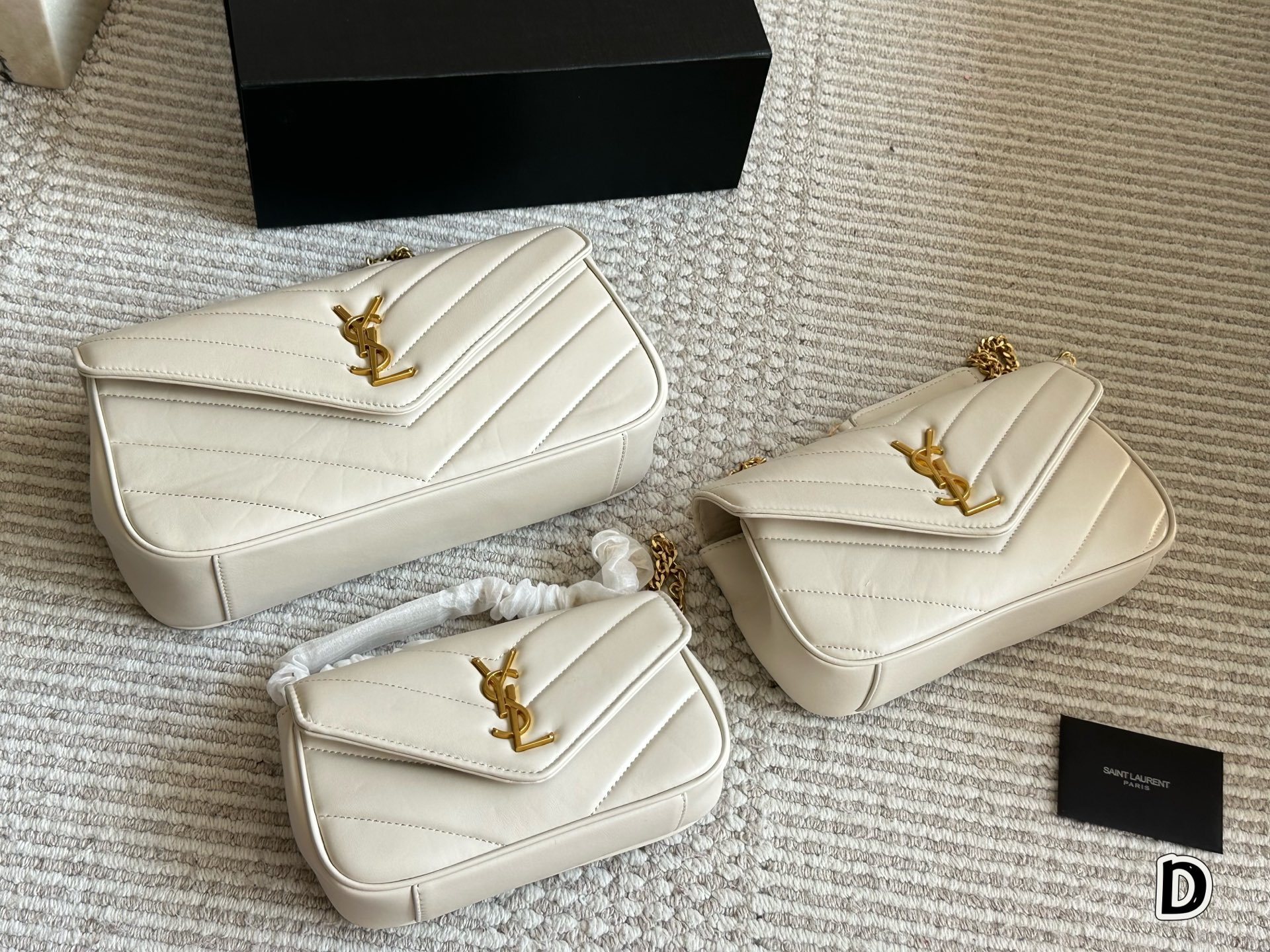 YSL Gold Logo-Accented Bag 145