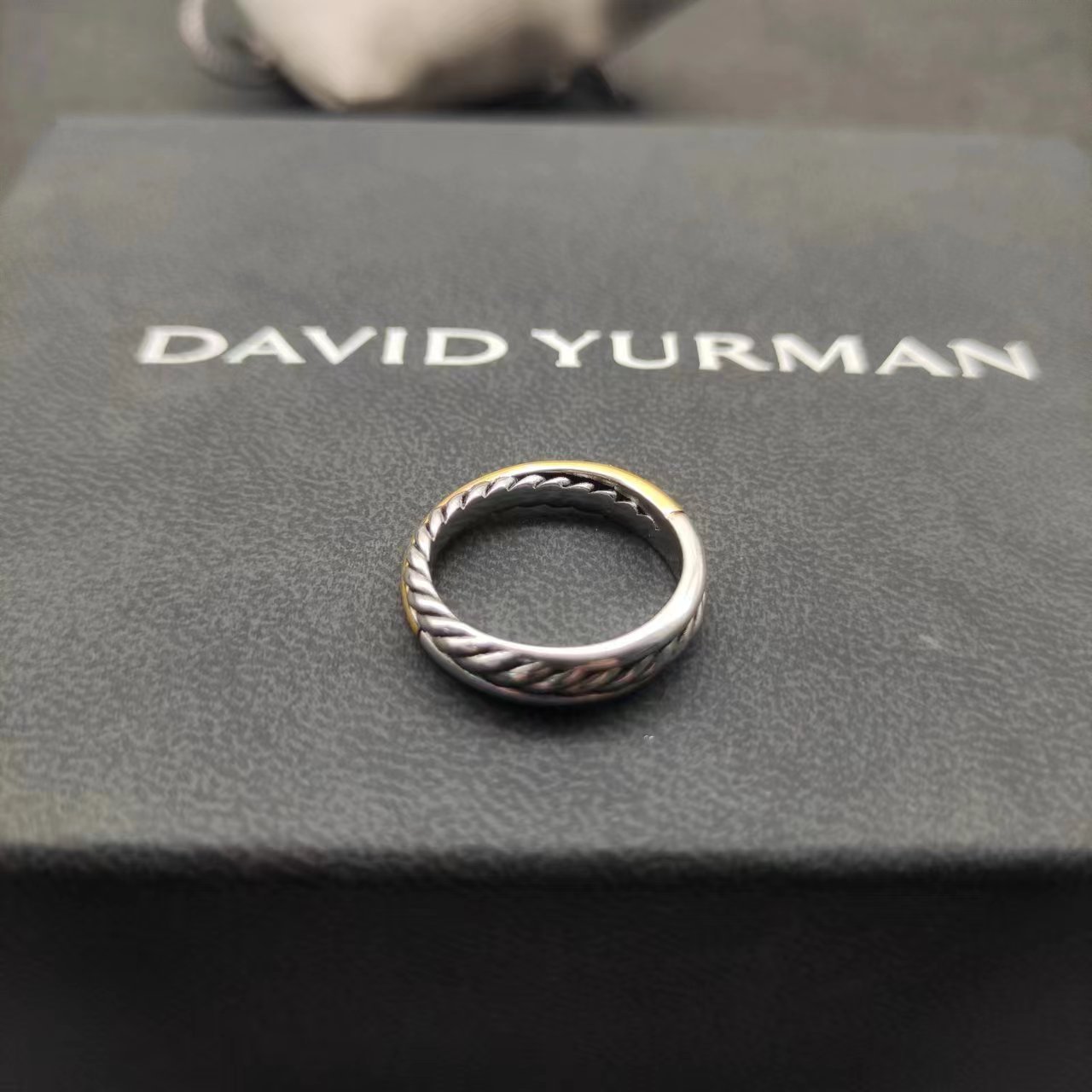 David Yurman Silver Logo-Accented Ring 283