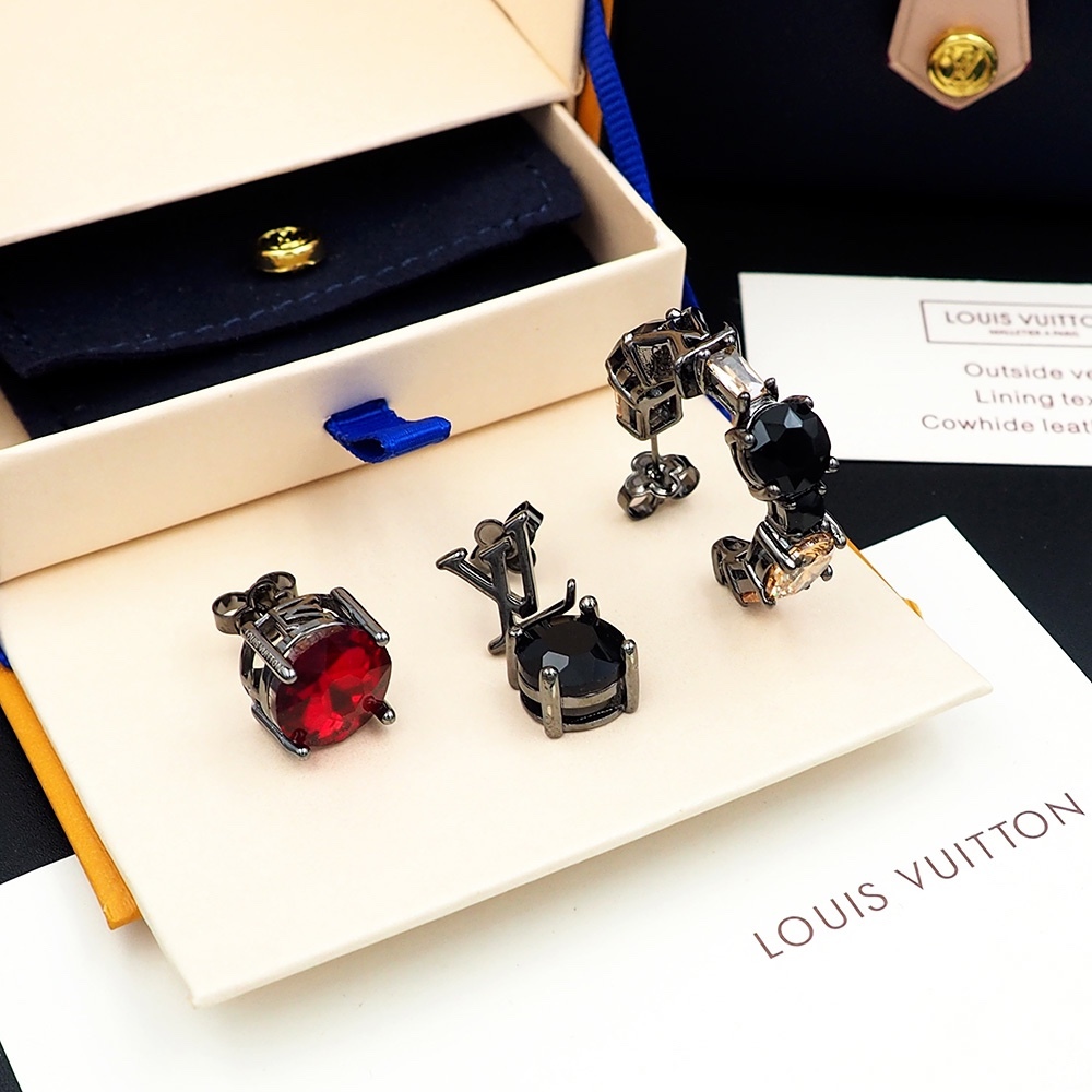 LV Silver Logo-Accented Earrings 252
