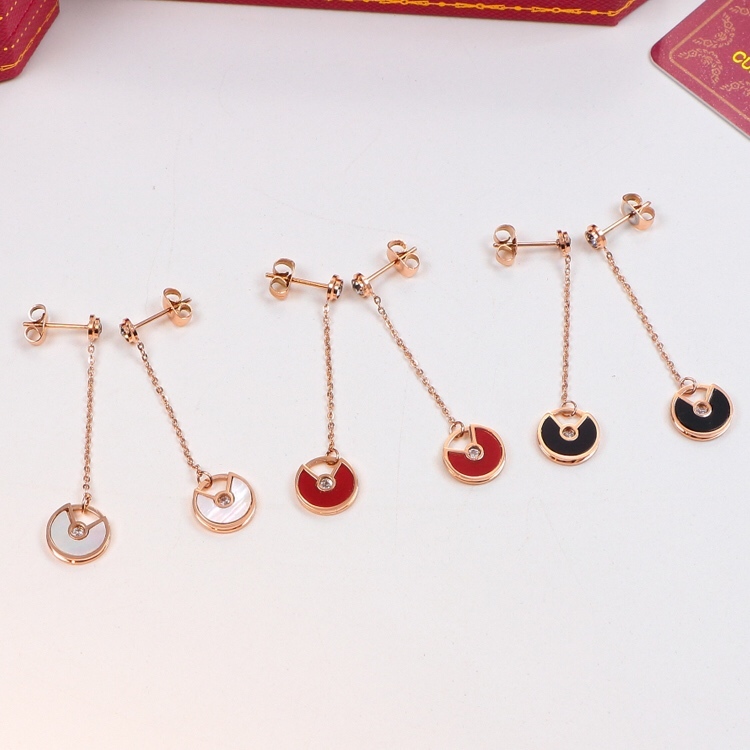 Cartier amulet Rose Gold Logo-Accented Earrings 001