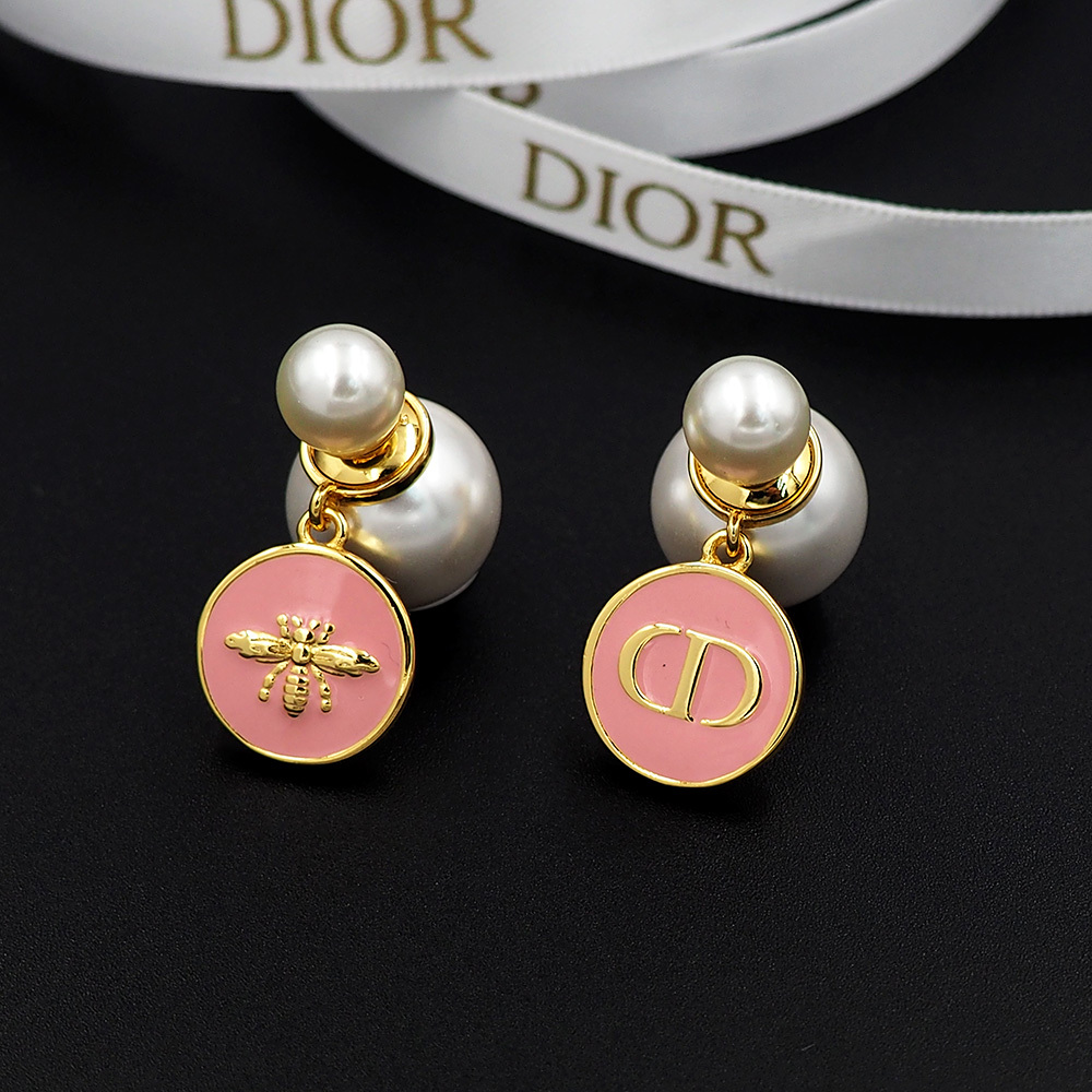 Dior Rose Gold Vintage-Inspired Earrings 027