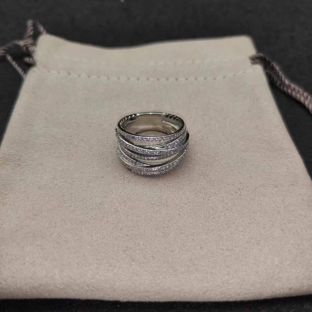 David Yurman Silver Logo-Accented Ring 267