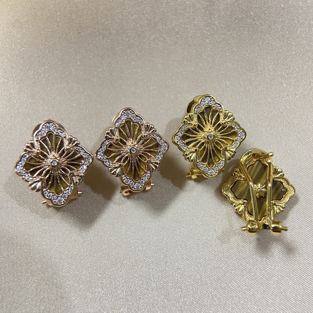 Buccellati Rose Gold Logo-Accented Earrings 012
