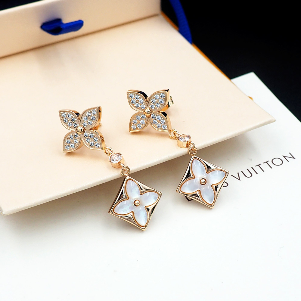 LV Silver Logo-Accented Earrings 208