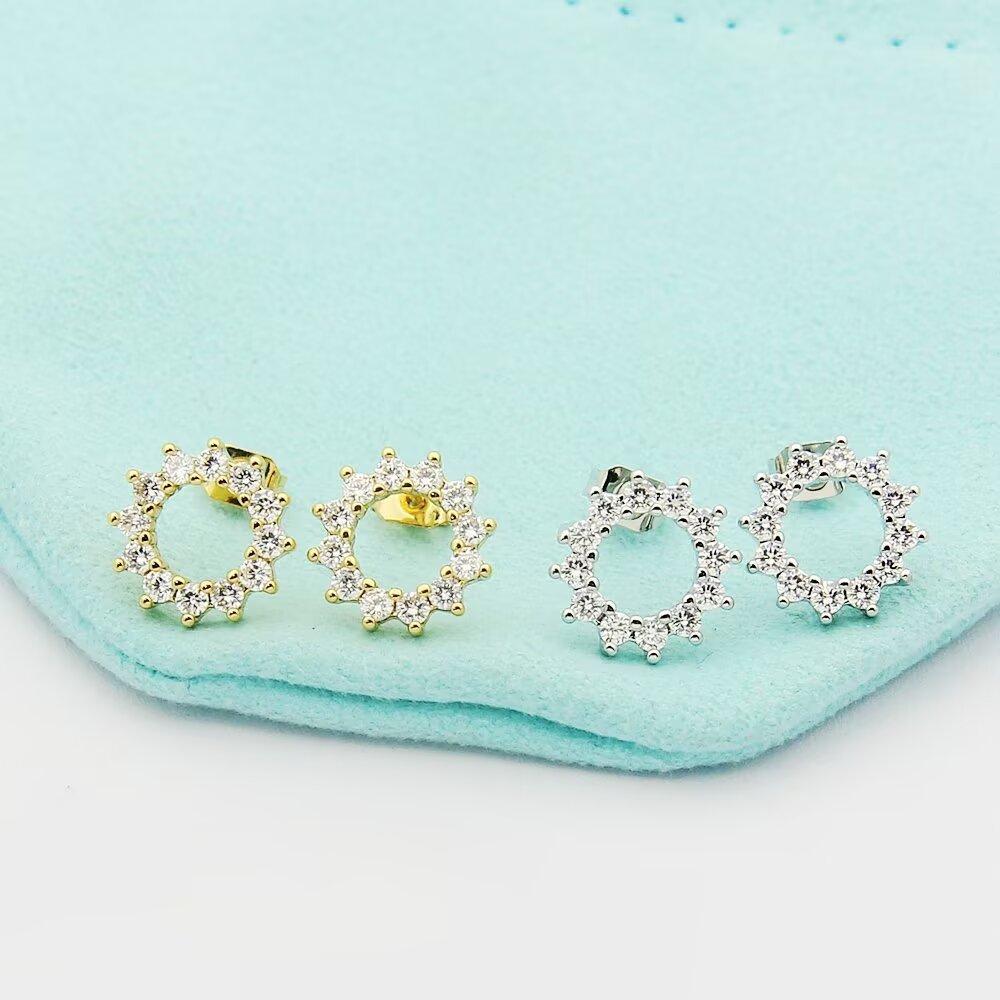 Tiffany Silver Logo-Accented Earrings 030