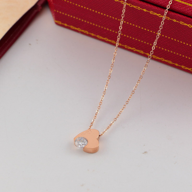 Cartier Rose Gold Logo-Accented Necklace 0134