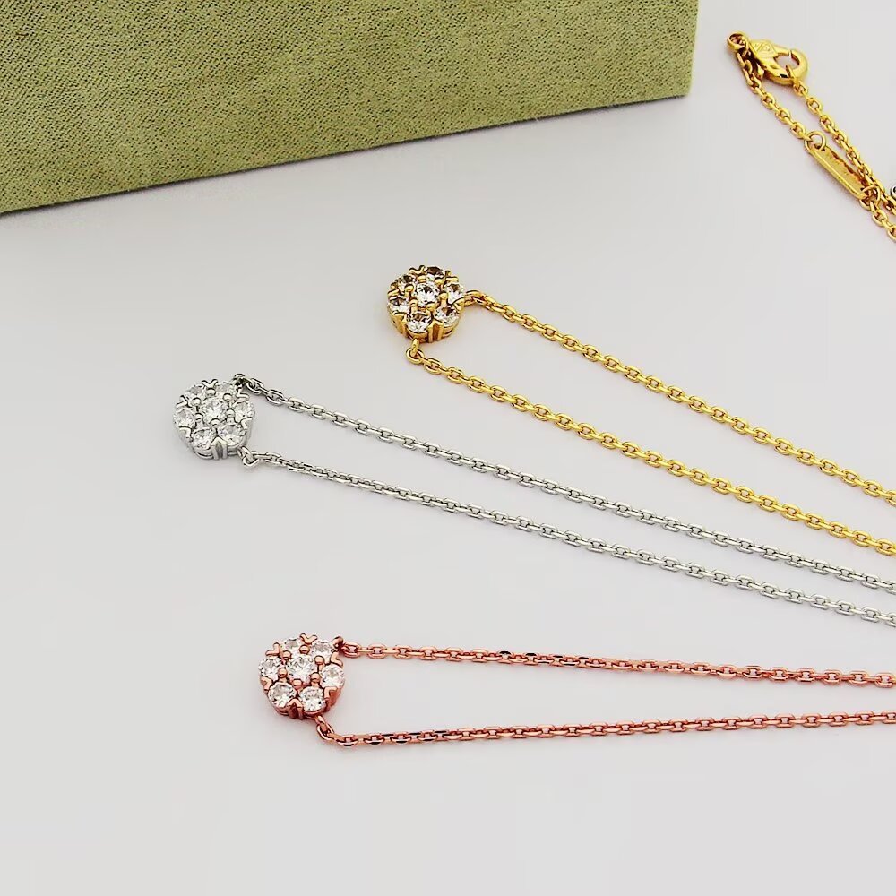 Van Cleef Rose Gold Logo-Accented Necklace 007
