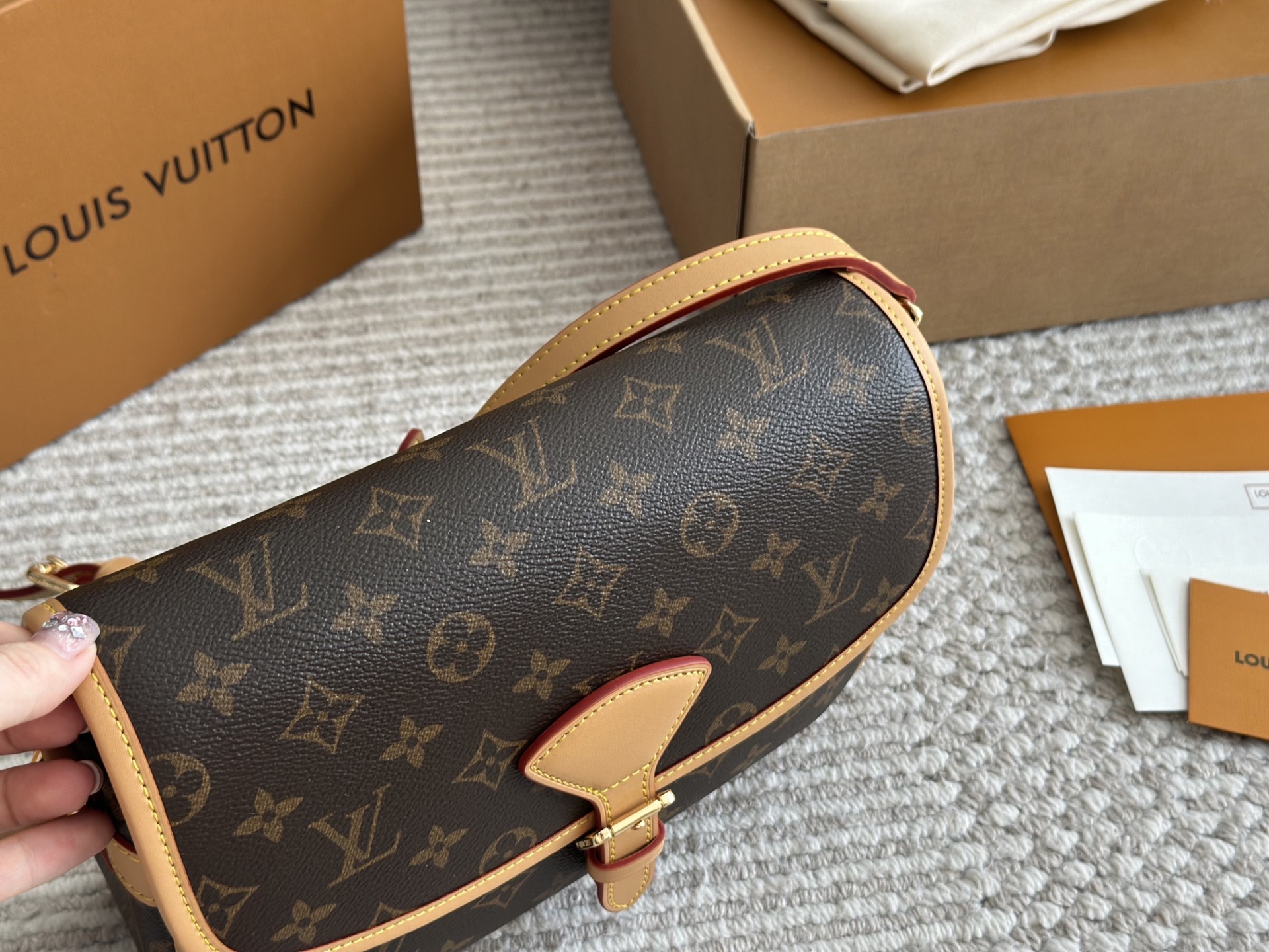 LV Rose Gold Quilted Bag 1546
