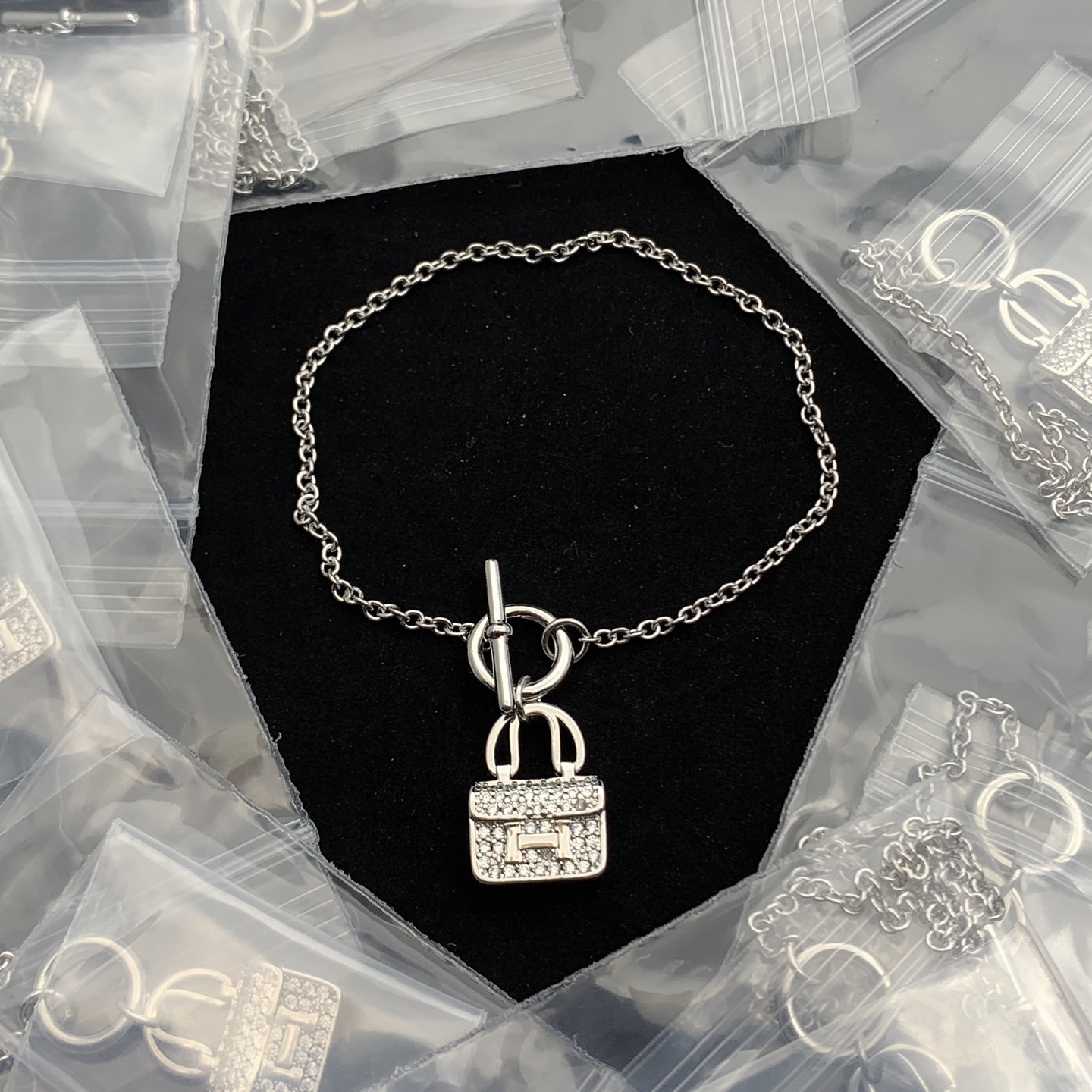 Hermes h Silver Vintage-Inspired Bracelet 055