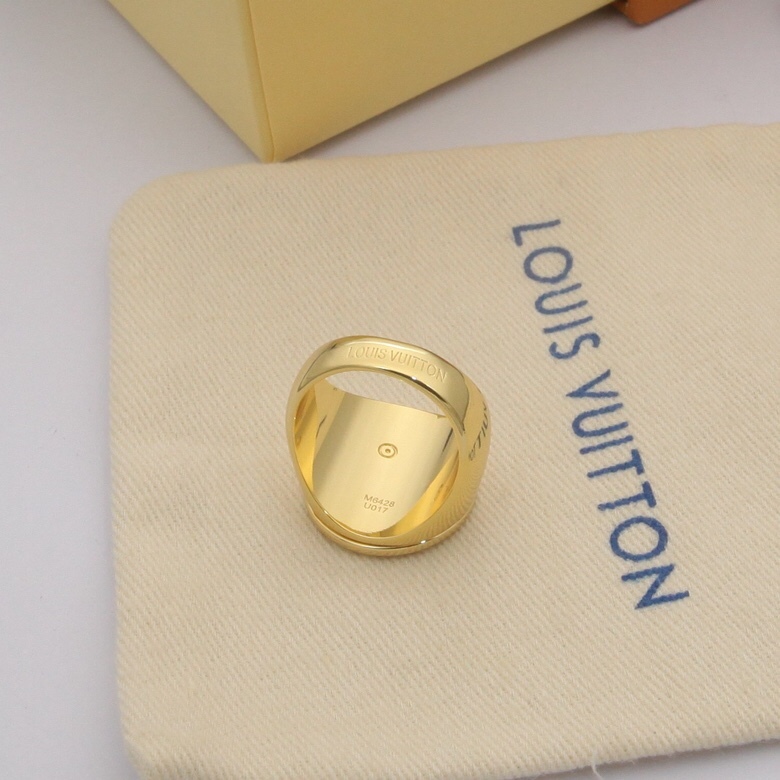LV Rose Gold Logo-Accented Ring 080