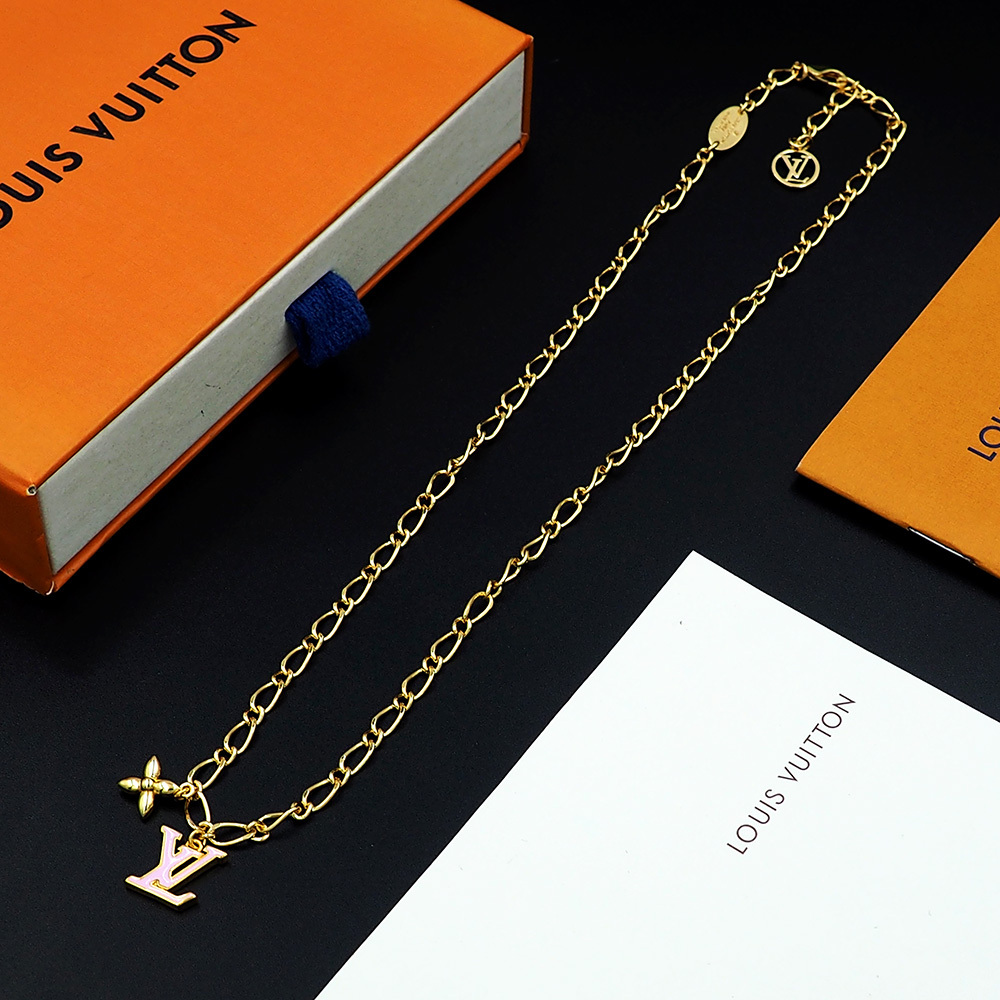 LV Rose Gold Logo-Accented Necklace 402