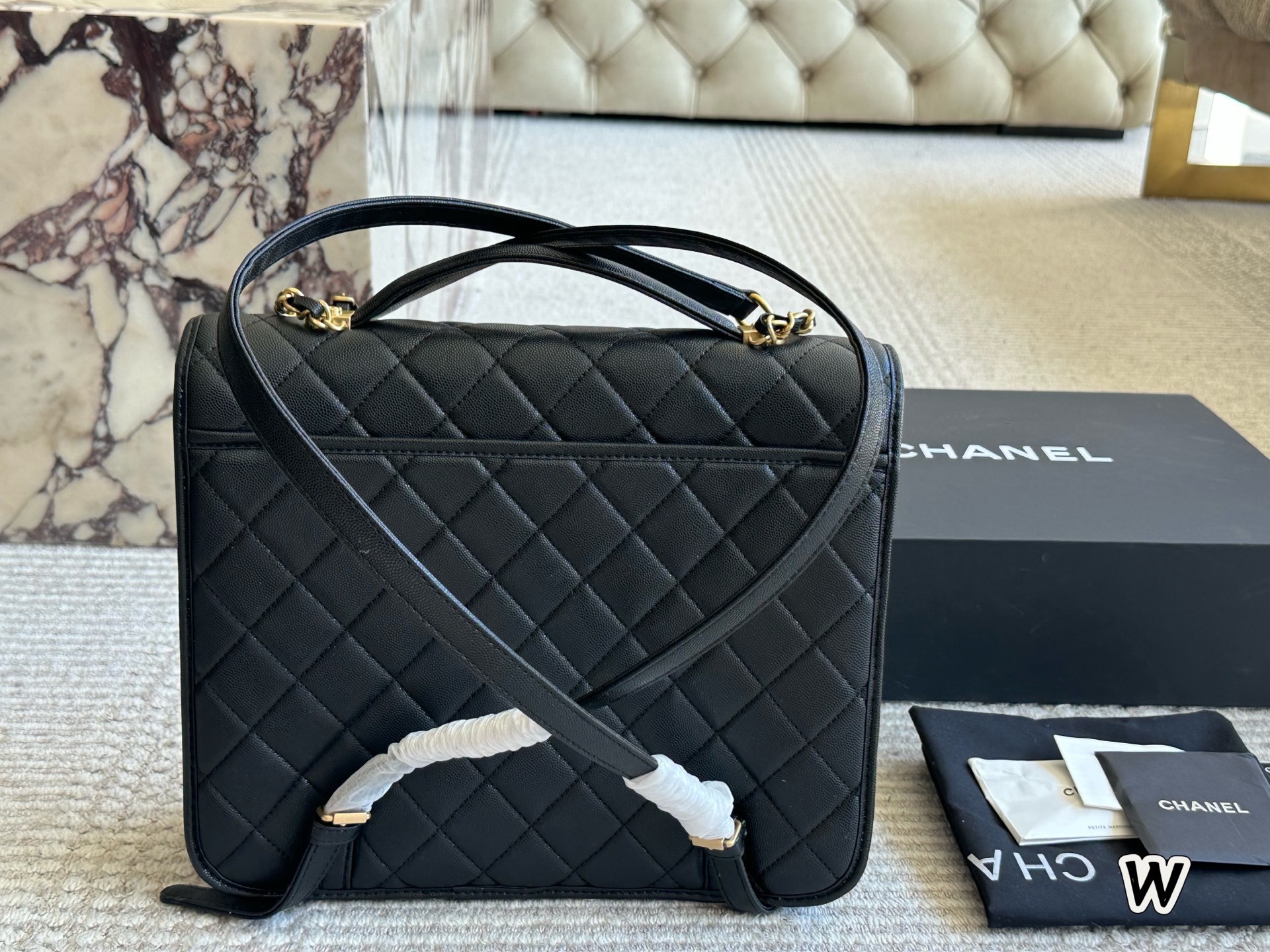 Chanel Beige Quilted Bag 1405
