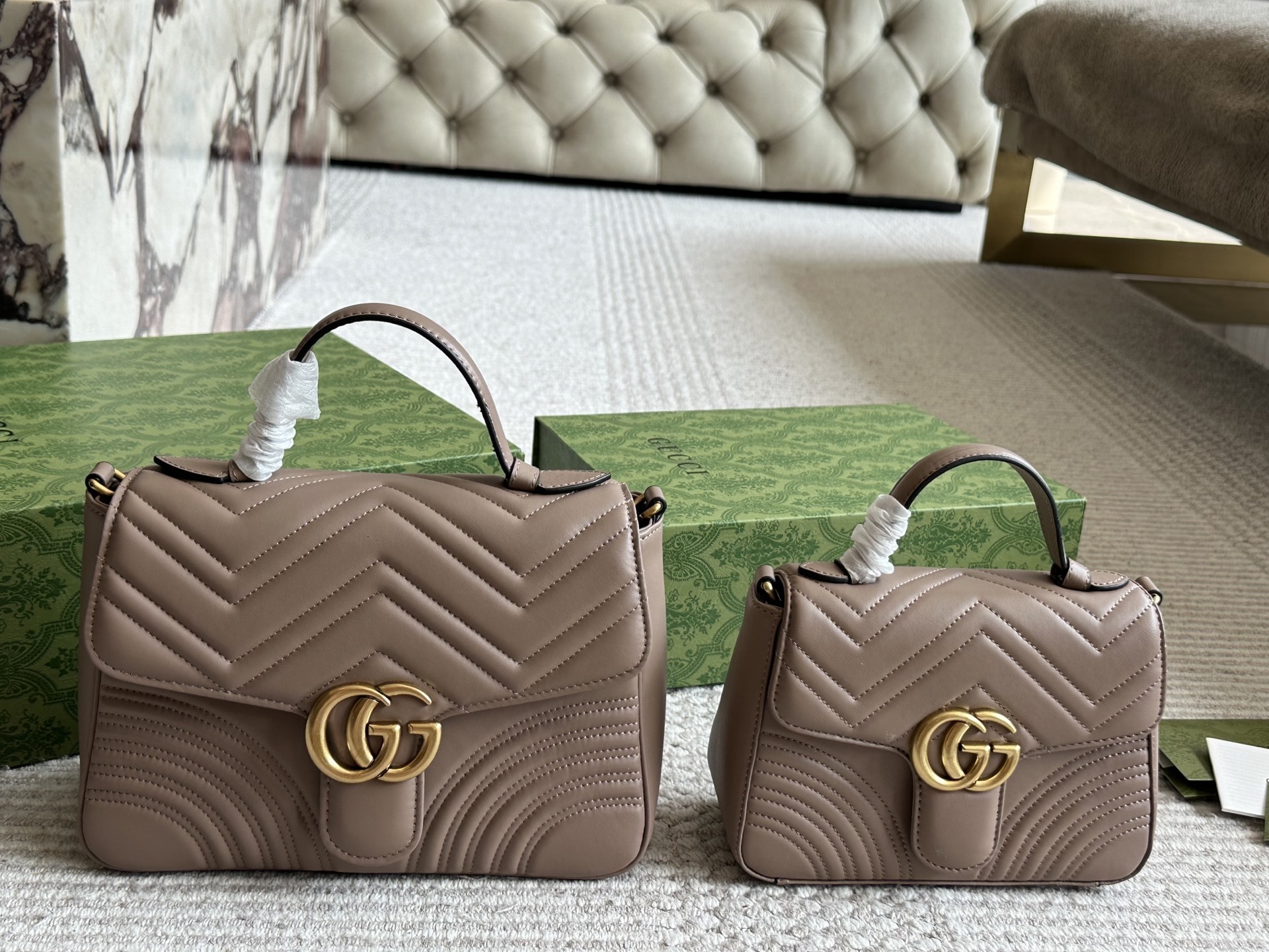 Gucci Gold Quilted Bag 542
